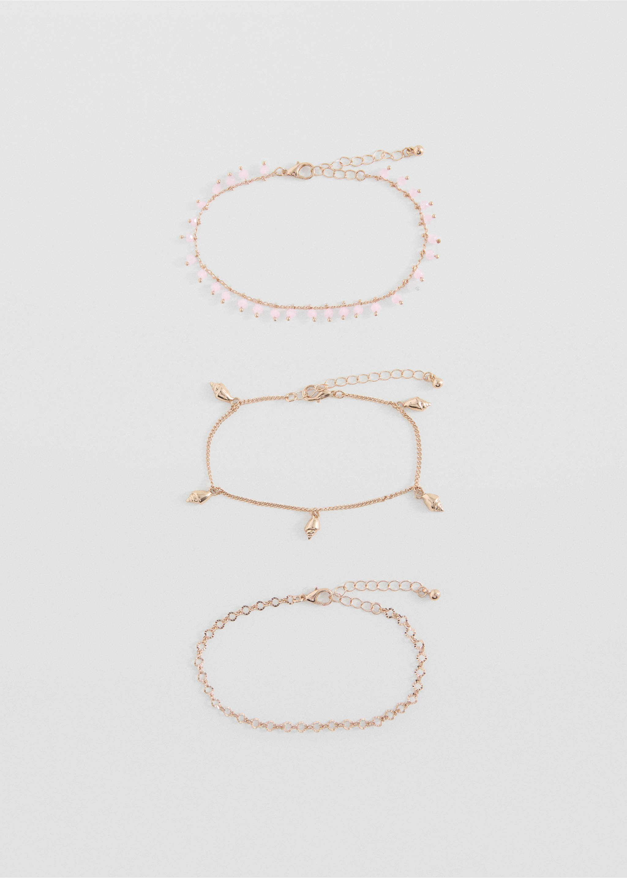 Pack of 3 anklet bracelets - Article without model, Gold. Ref: 27097927-00.