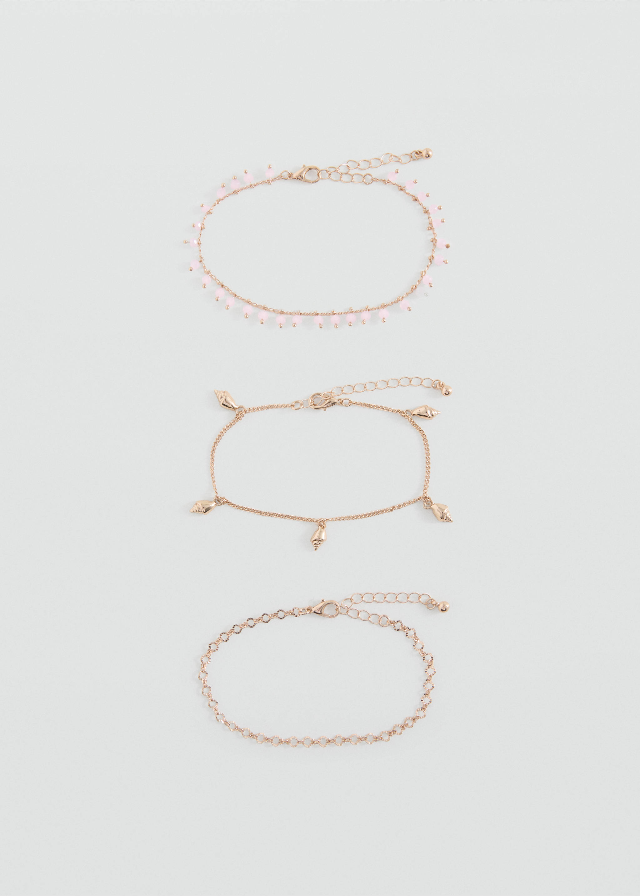 Lot 3 bracelets de cheville - Article sans modèle, Or. Ref: 27097927-00.