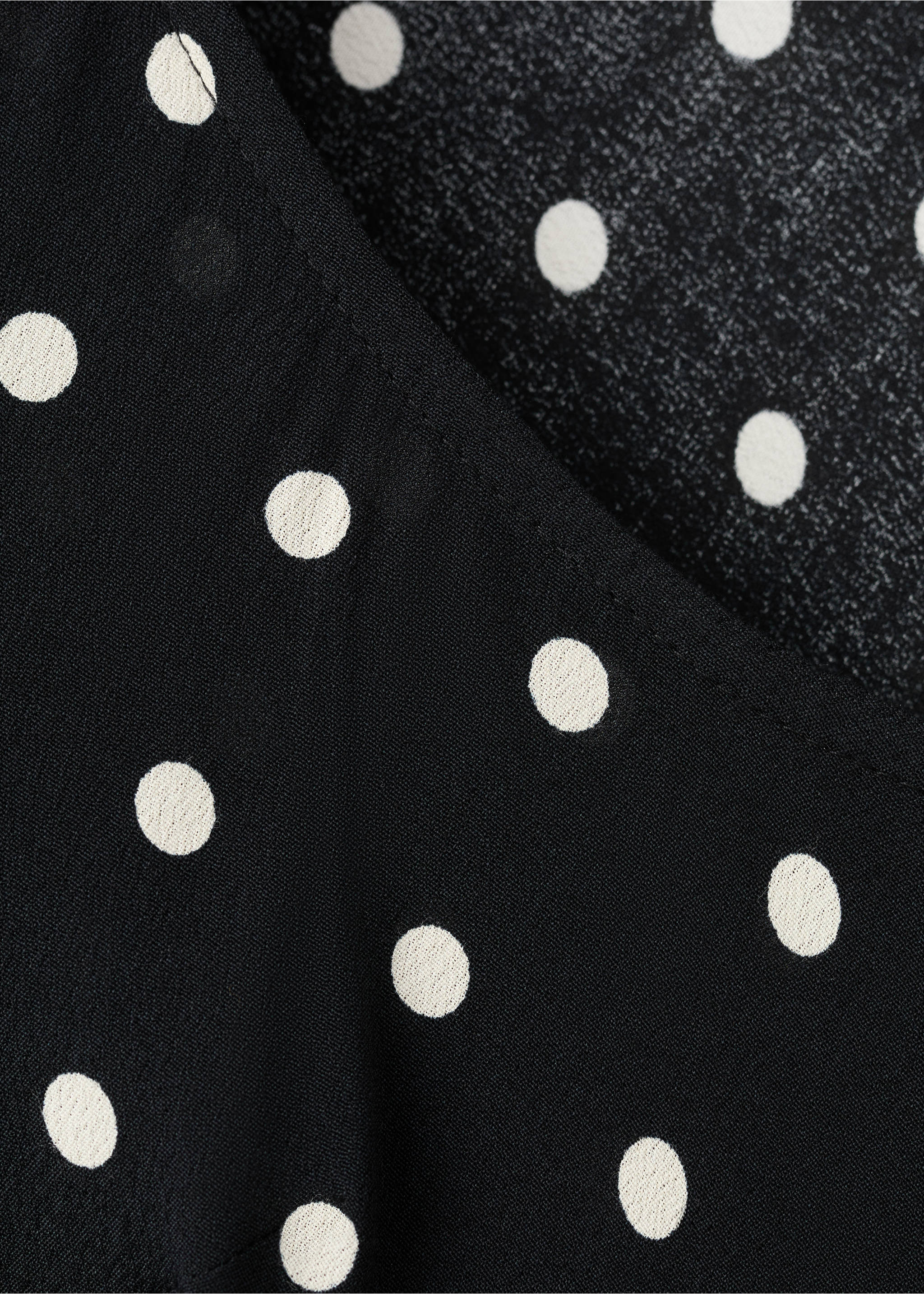 Long sleeve polka dot dress - Details of the article 8, Black. Ref: 27097931-00.