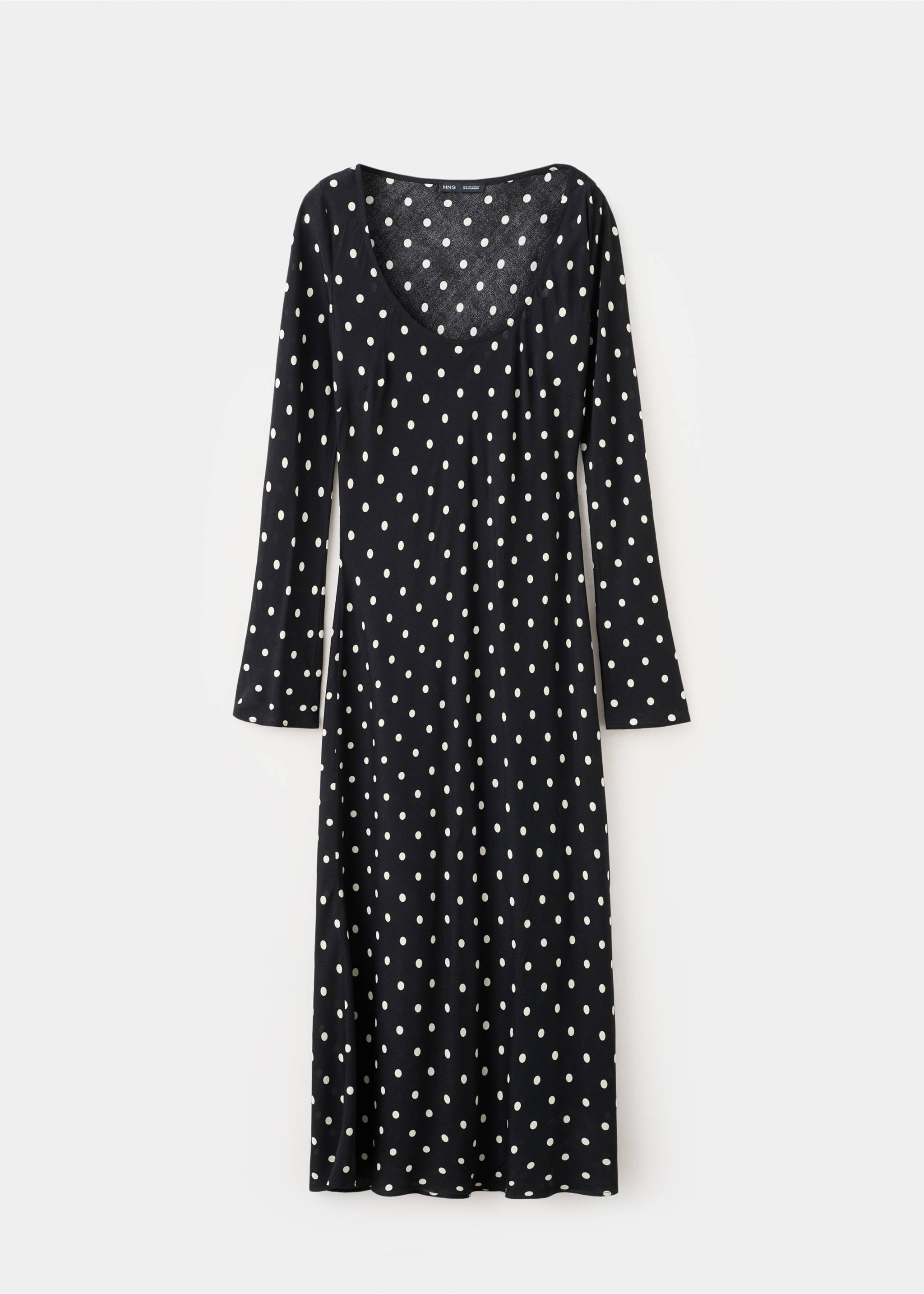 Long sleeve polka dot dress - Article without model, Black. Ref: 27097931-00.
