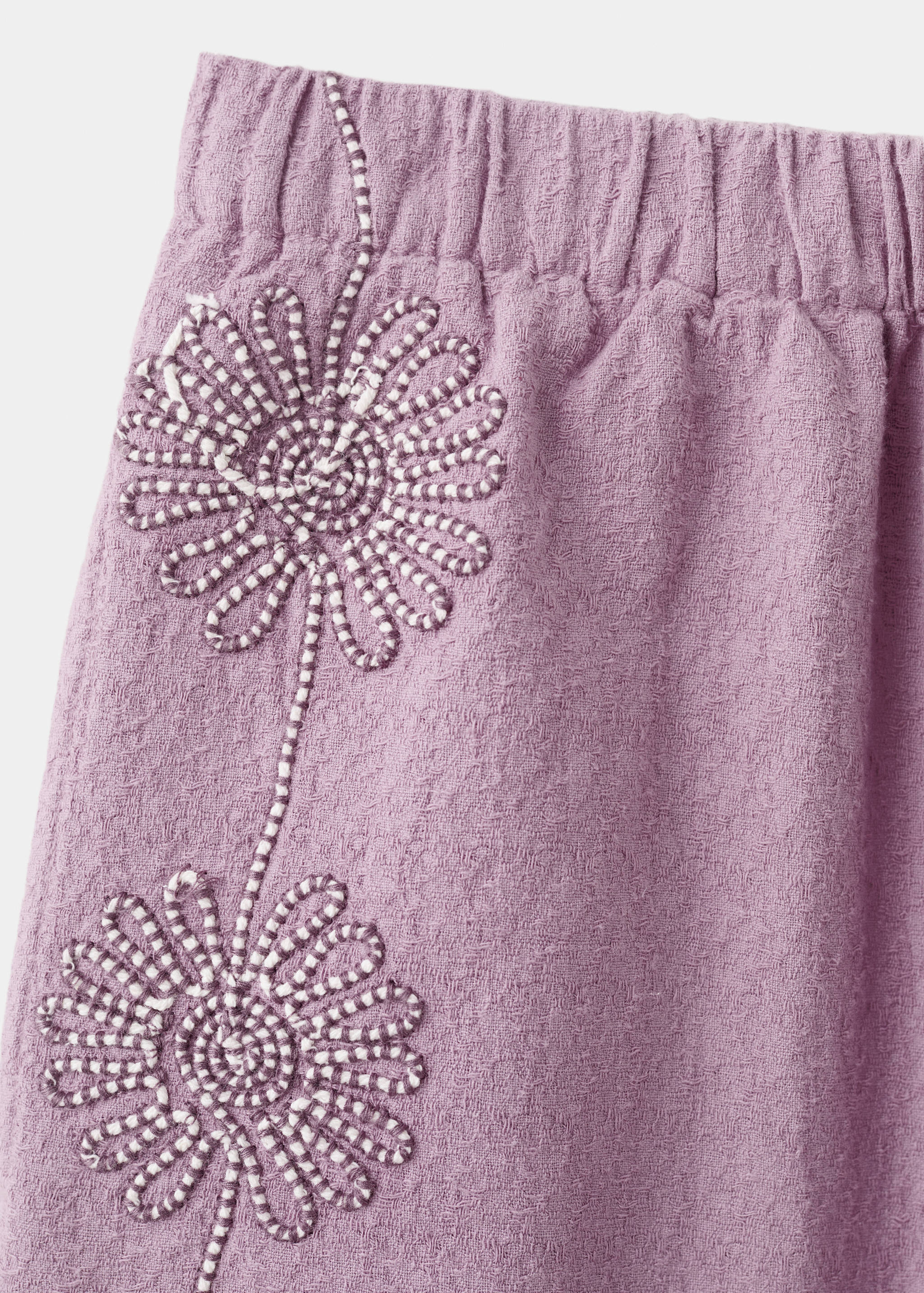 Cotton trousers with embroidered details - Details of the article 0