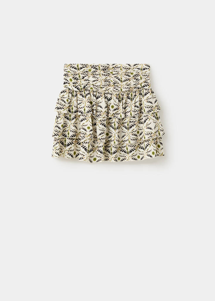 Ruffled short skirt — Ecru