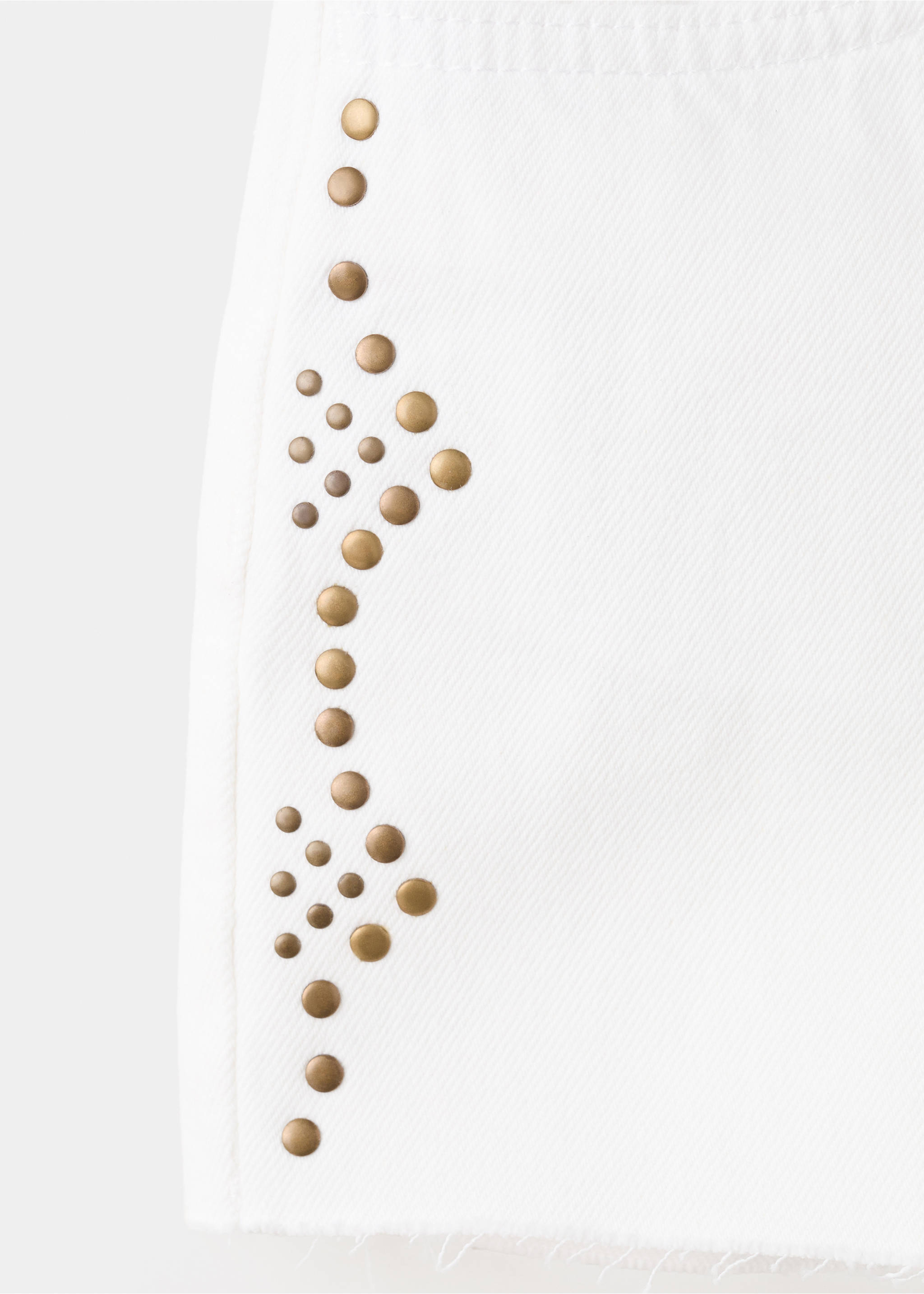 Mini short tachuelas laterales - Detalle del artículo 0, Blanco roto. Ref: 27097935-00.