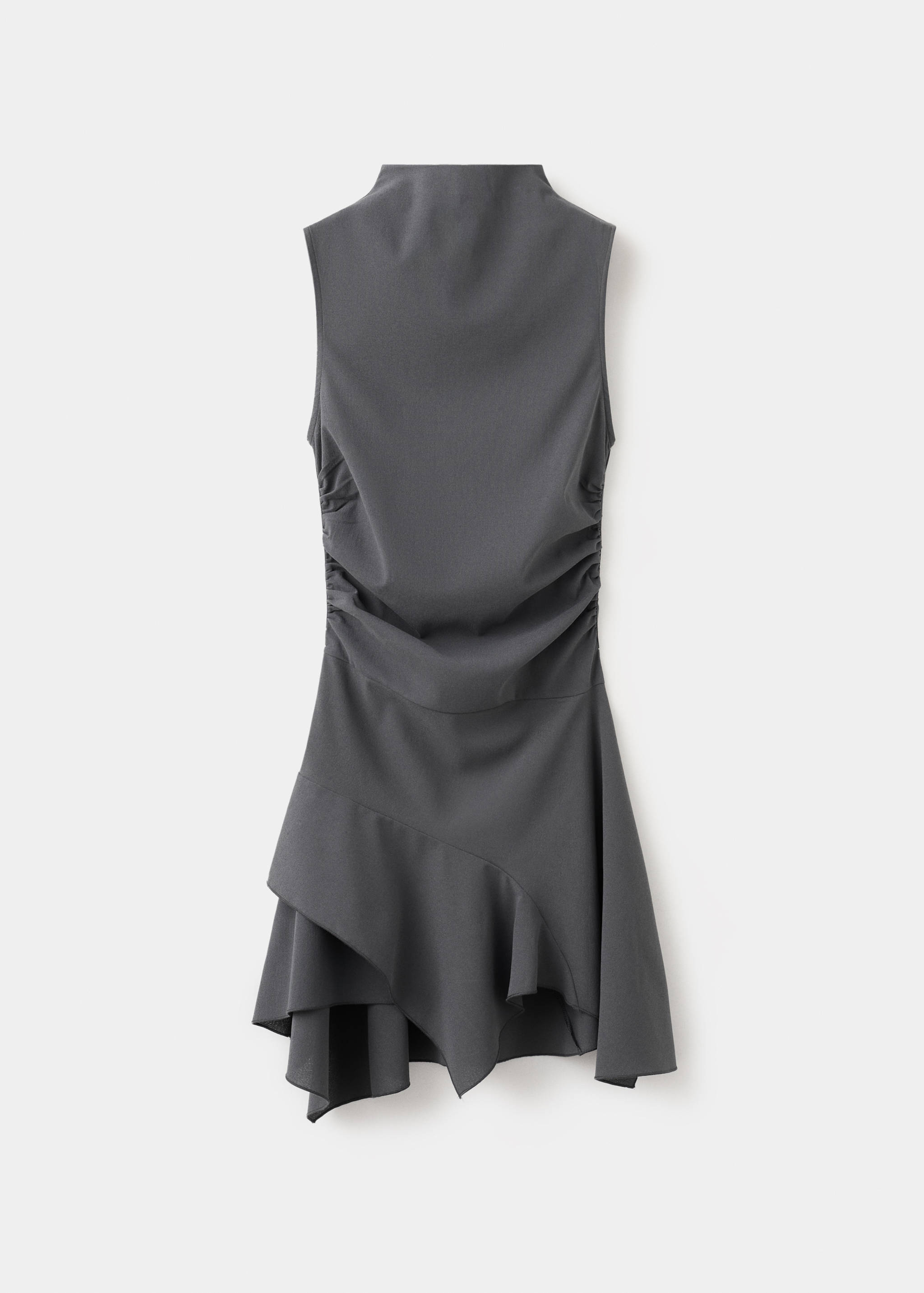 Короткое жатое платье с оборками - Изделие без модели