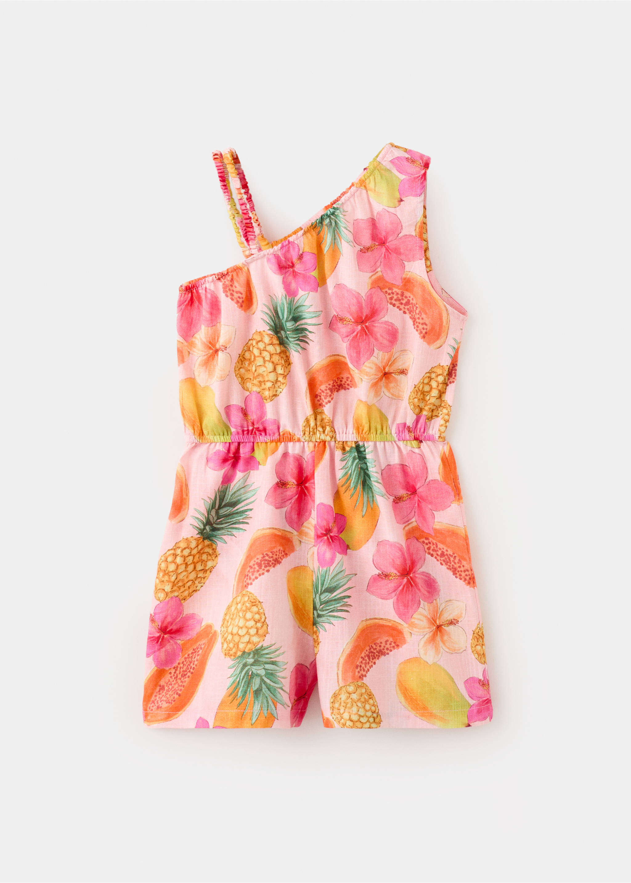 Asymmetric tropical print jumpsuit - Article without model, Pink. Ref: 27097941-00.