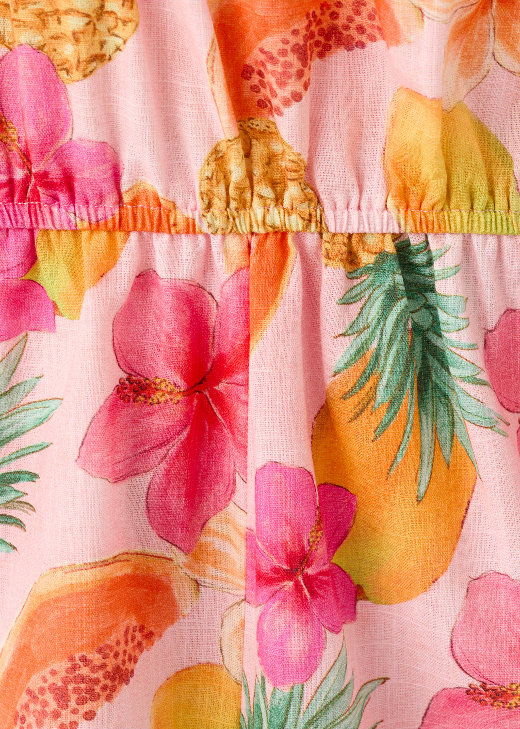 Asymmetric tropical print jumpsuit - Details of the article 0, Pink. Ref: 27097941-00.