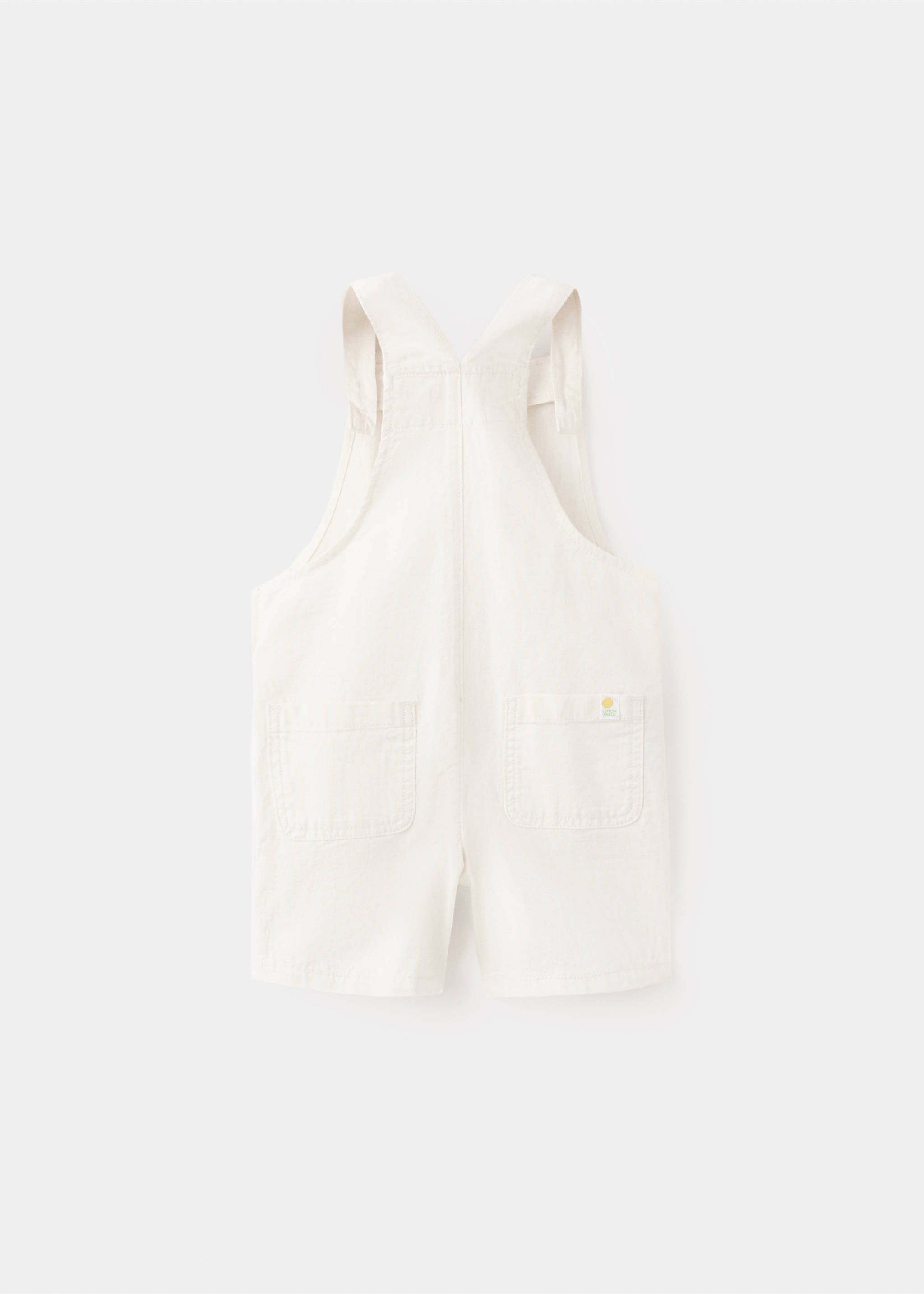 Cotton linen overalls - Reverse of the article, White. Ref: 27098263-00.