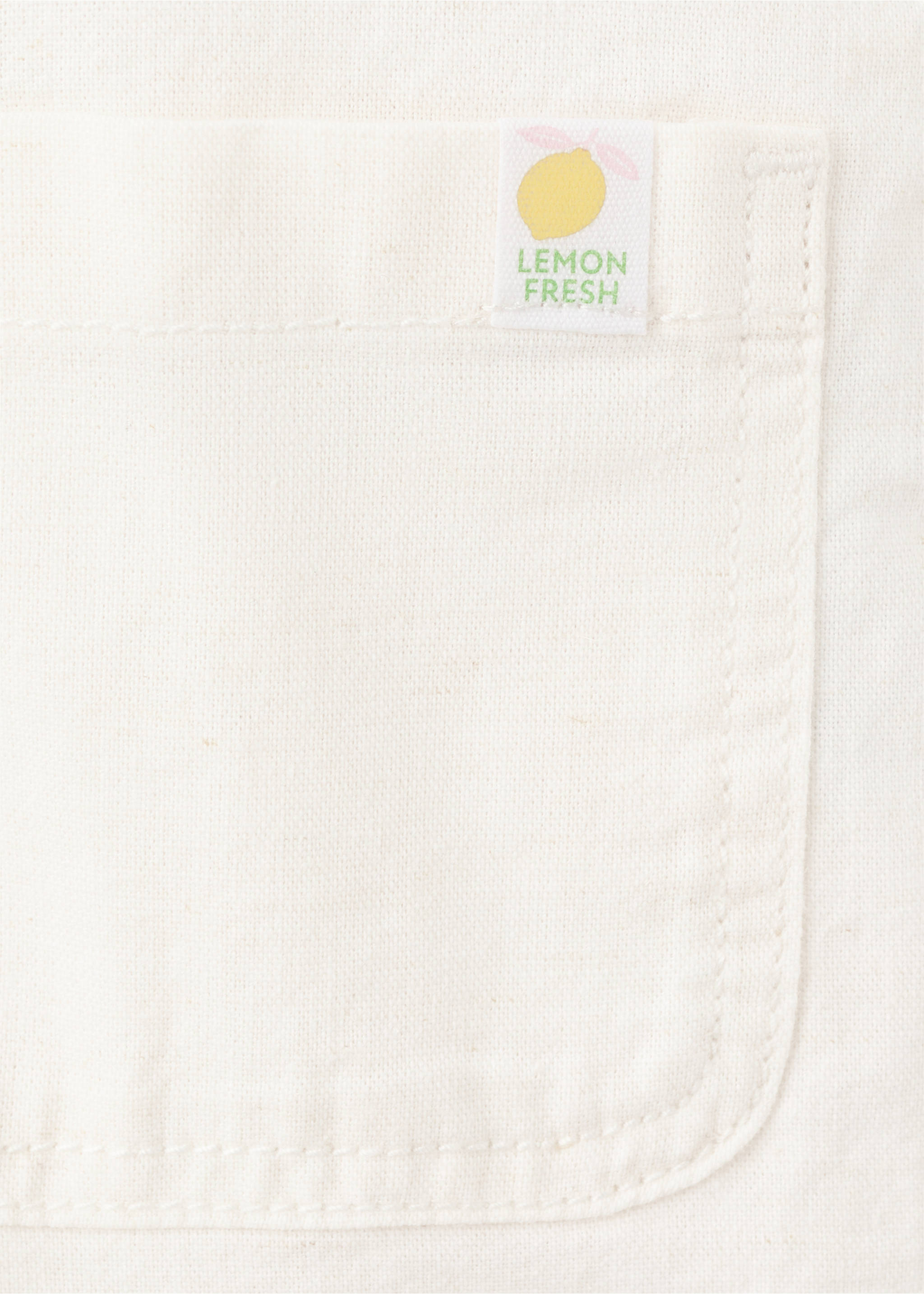 Cotton linen overalls - Details of the article 0, White. Ref: 27098263-00.