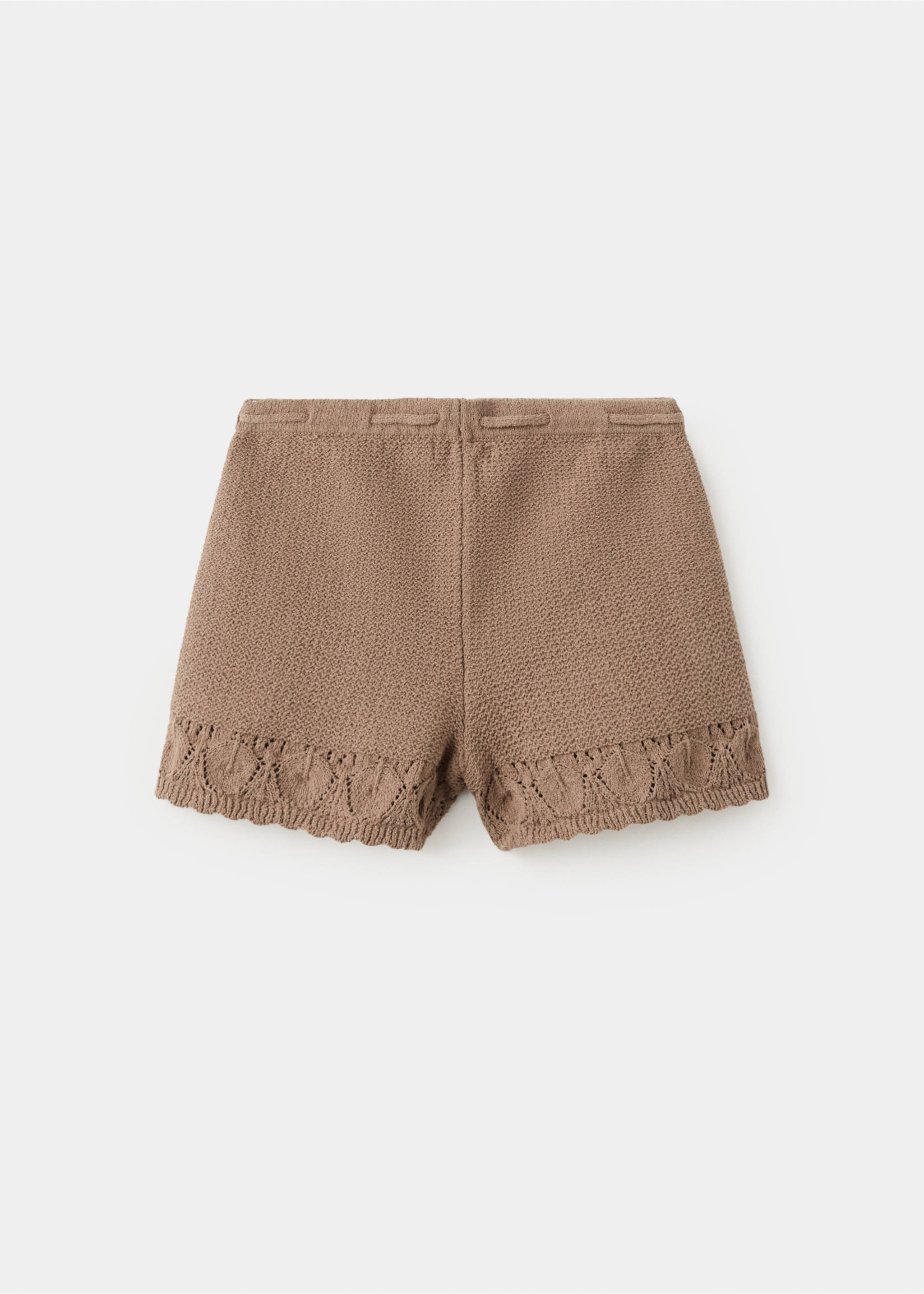 Crochet shorts with scalloped details - Reverse of the article, Brown. Ref: 27098266-00.