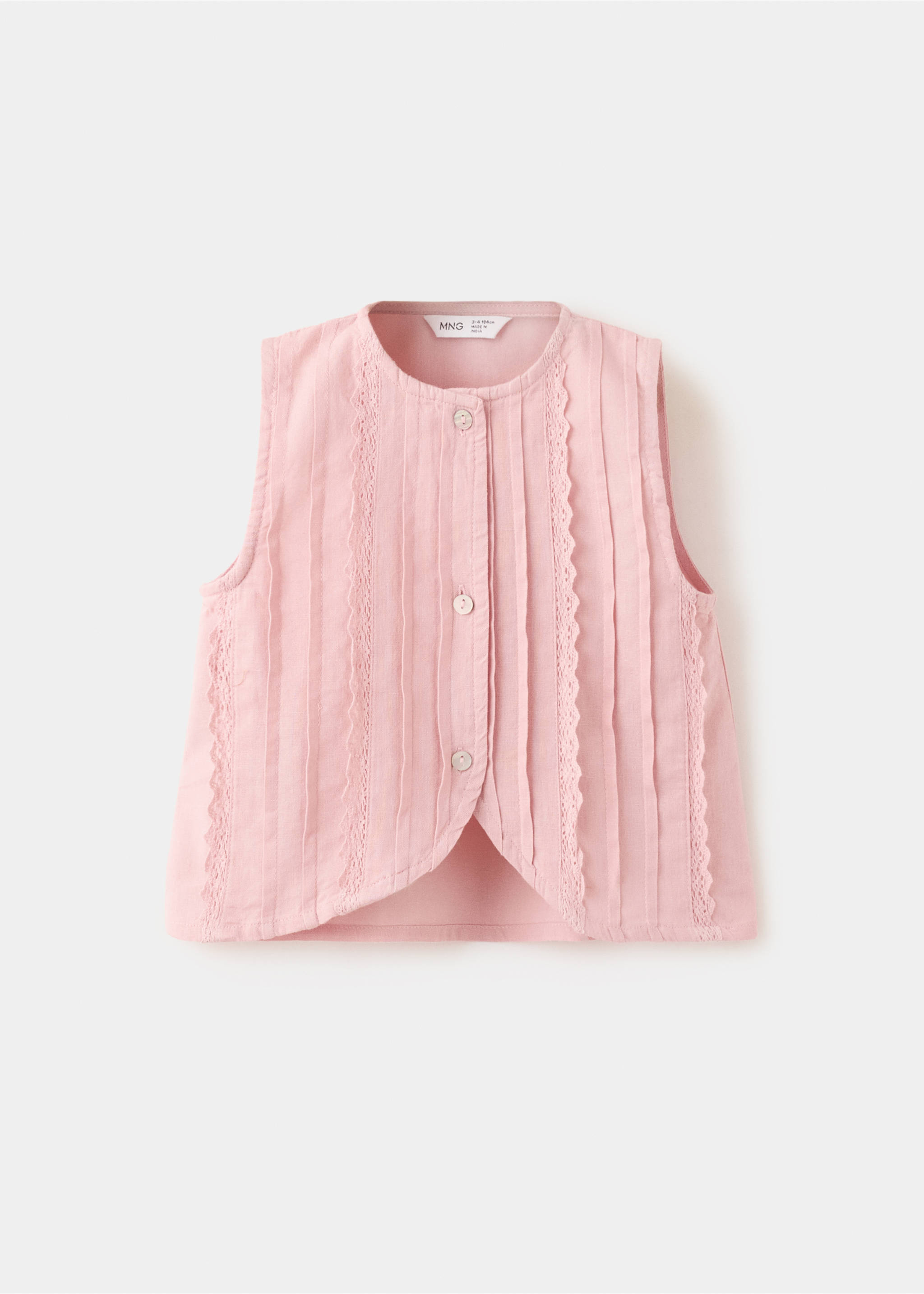 Blouse détails brodés - Article sans modèle, Rose. Ref: 27098268-00.