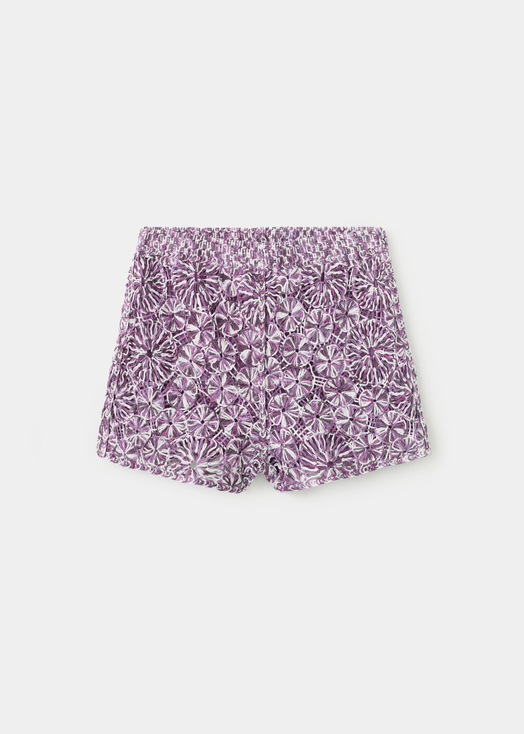 شورت كروشيه بالورود - منتج دون نموذج