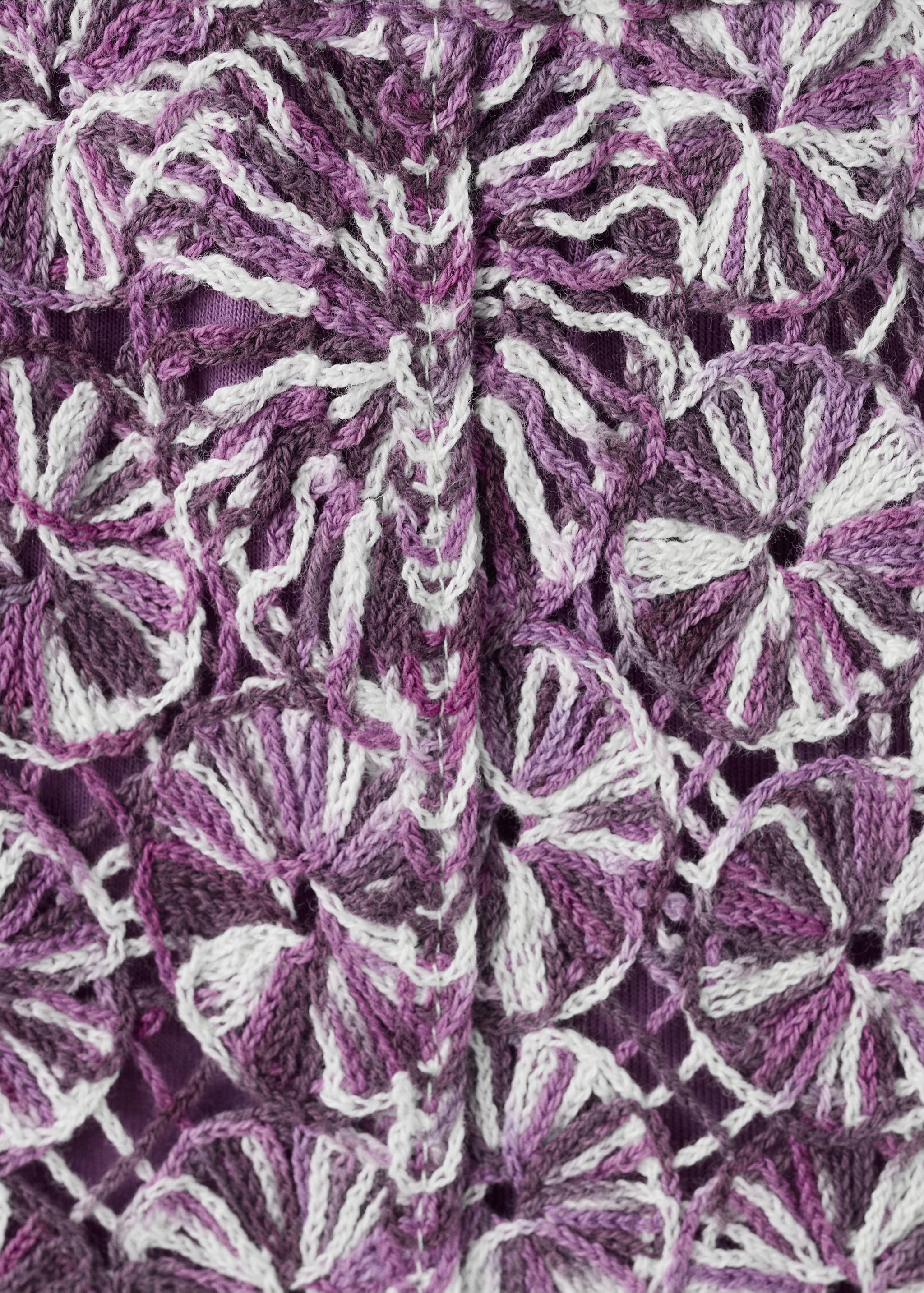 Crochet shorts with flowers - Details of the article 8, Purple. Ref: 27098269-00.