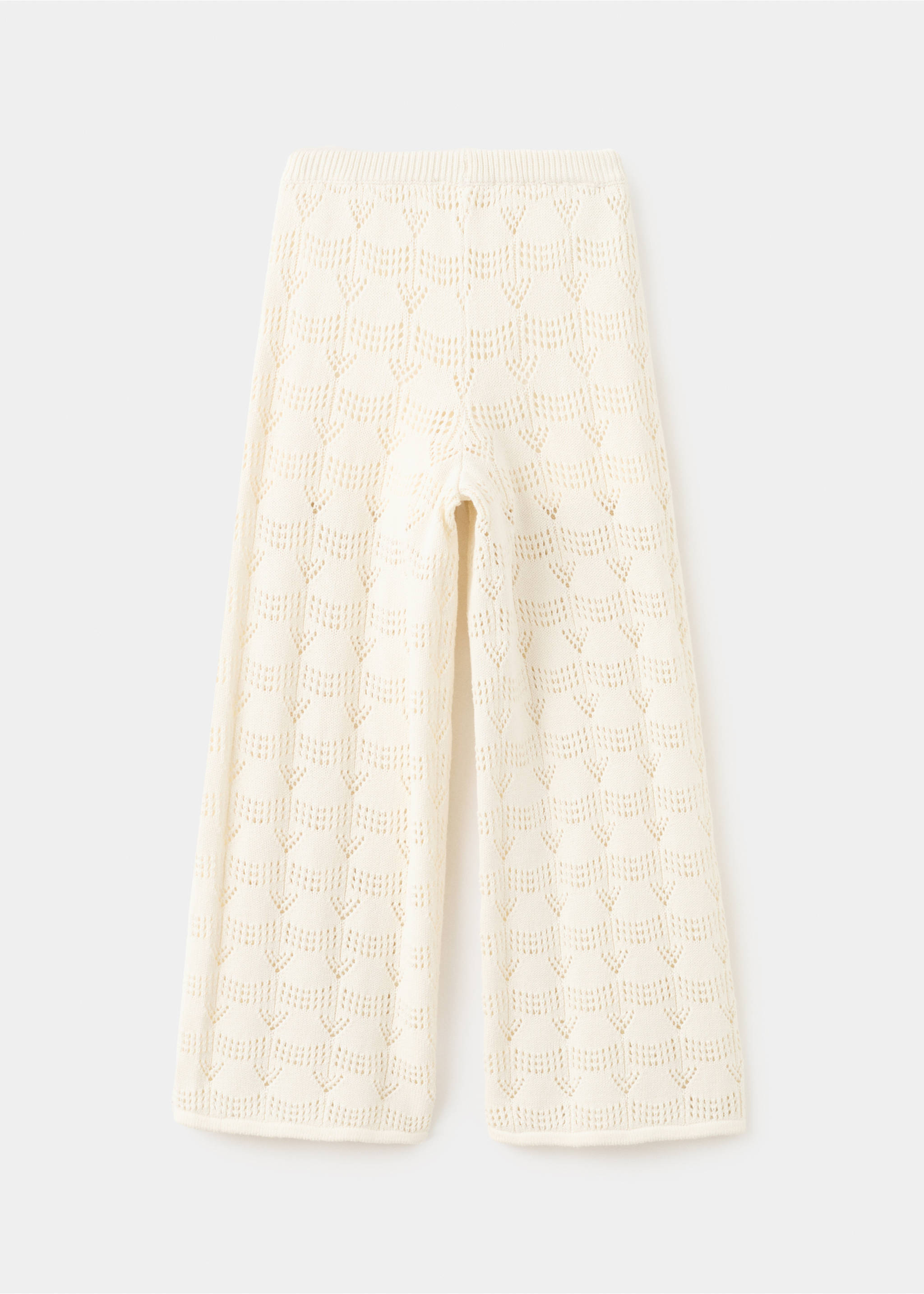 Openwork knit long trousers - Reverse of the article, Off White. Ref: 27098271-00.