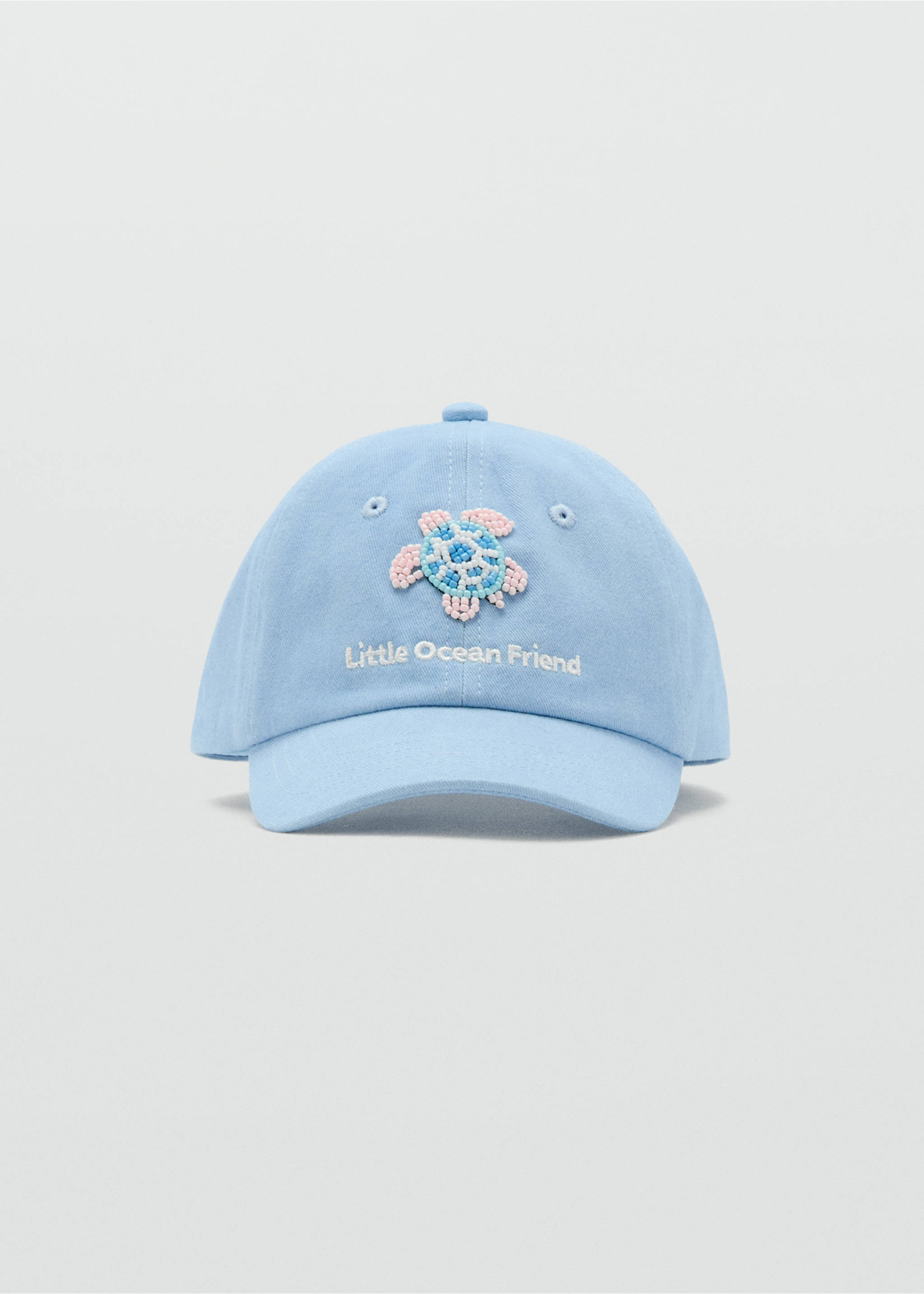 كاب بخرز على شكل سلحفاة - رؤية وسط, أزرق سماوي. Ref: 27098272-00.