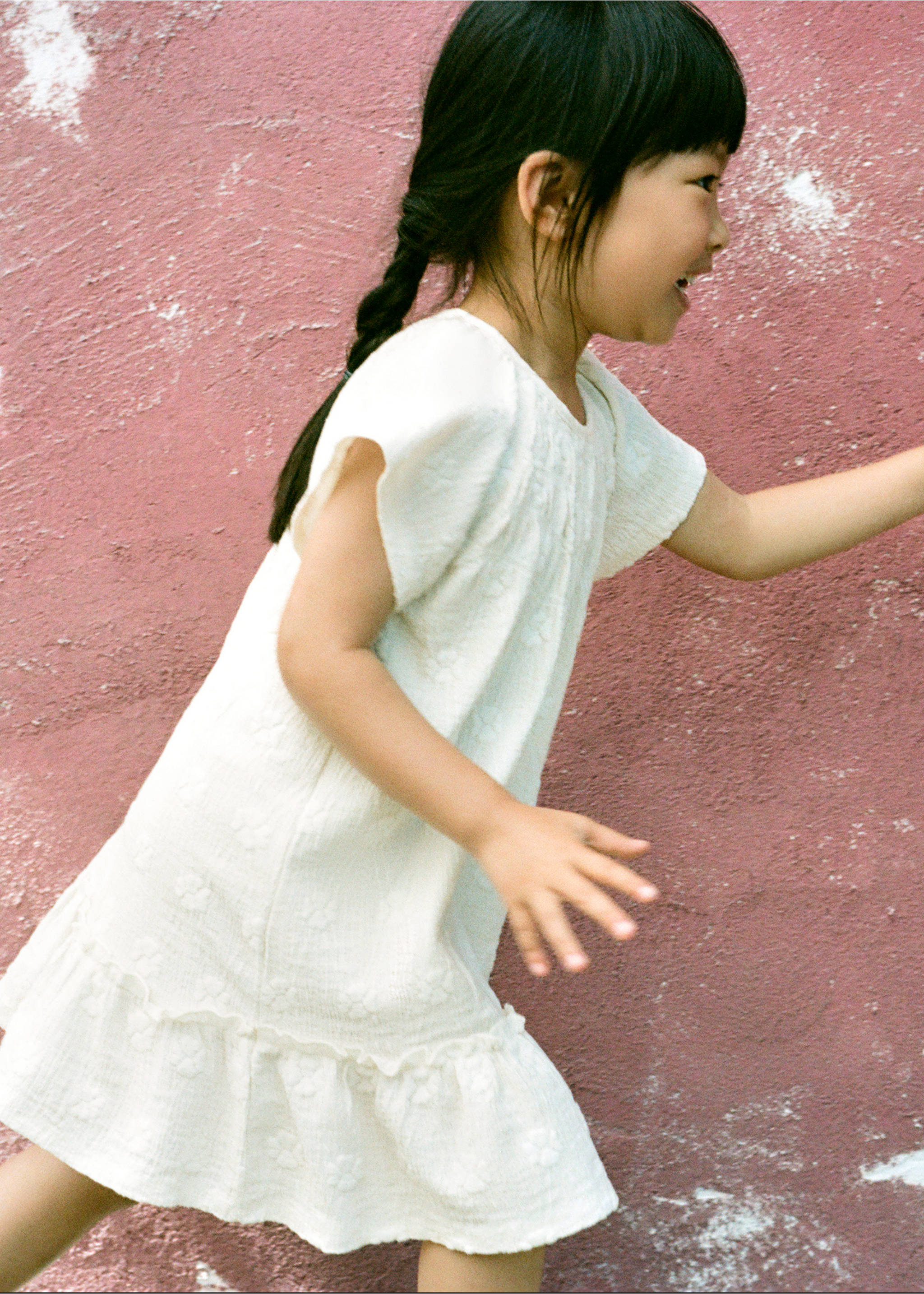 Flowy dress with embroidered details - General plane, Off White. Ref: 27098273-00.