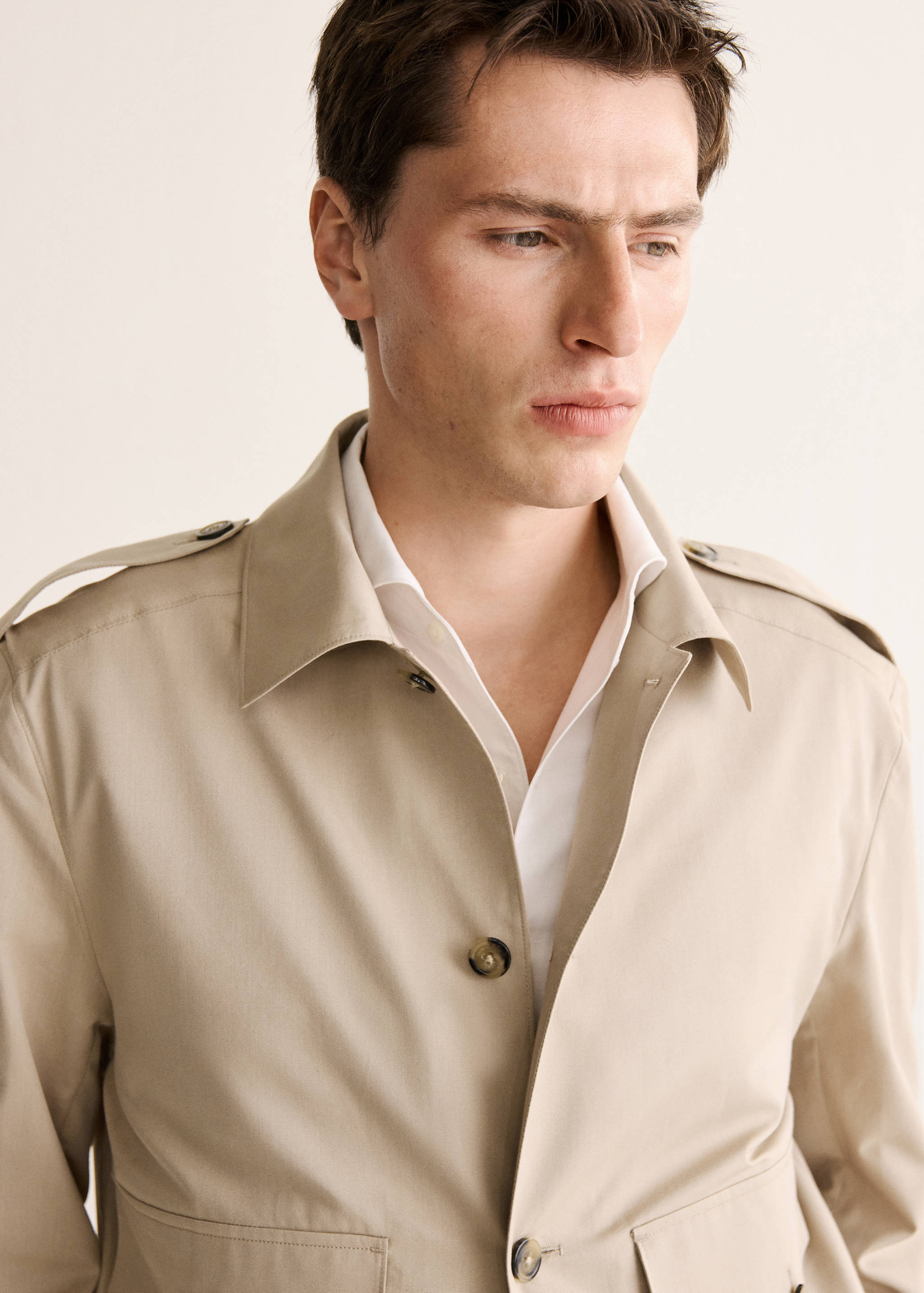 Lightweight cotton blend jacket with pockets - Details of the article 1