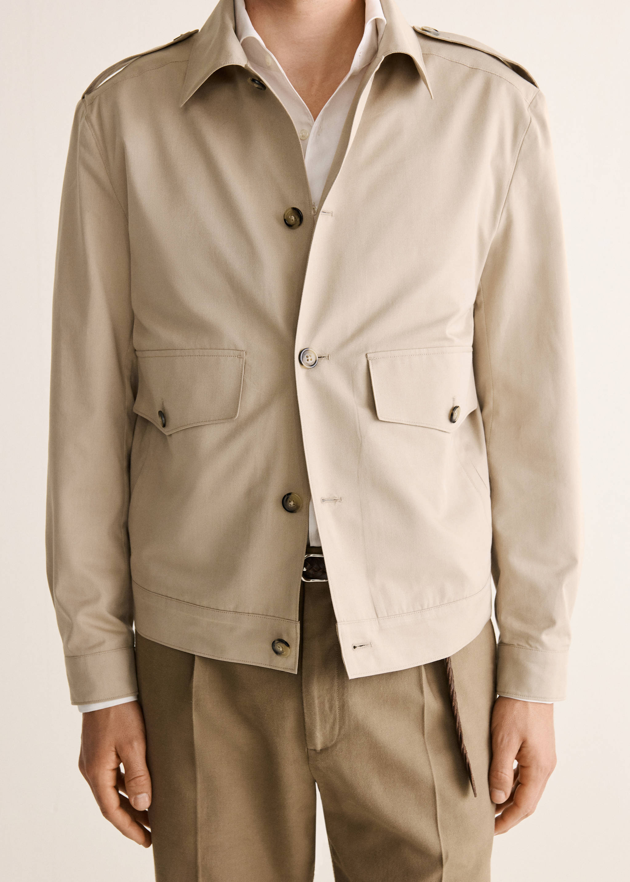 Lightweight cotton blend jacket with pockets - Details of the article 6