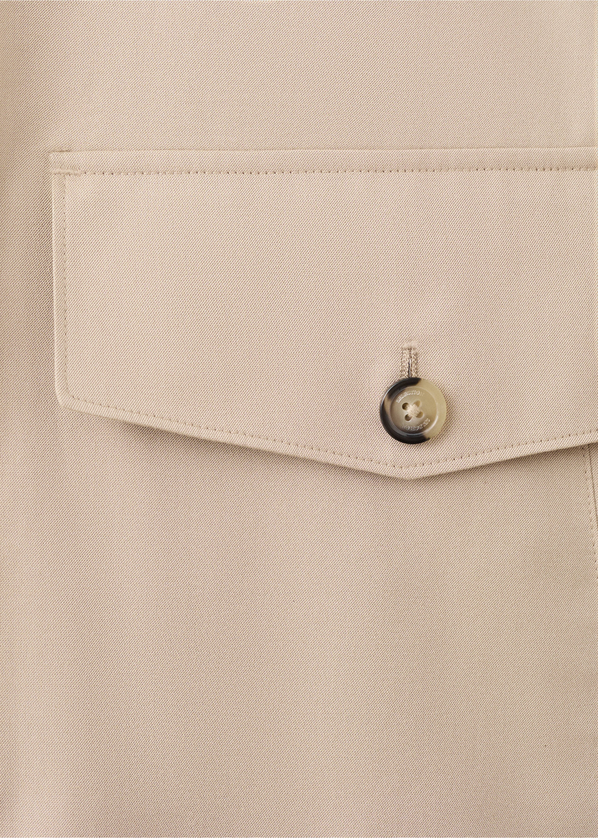 Lightweight cotton blend jacket with pockets - Details of the article 8, Beige. Ref: 27098274-00.