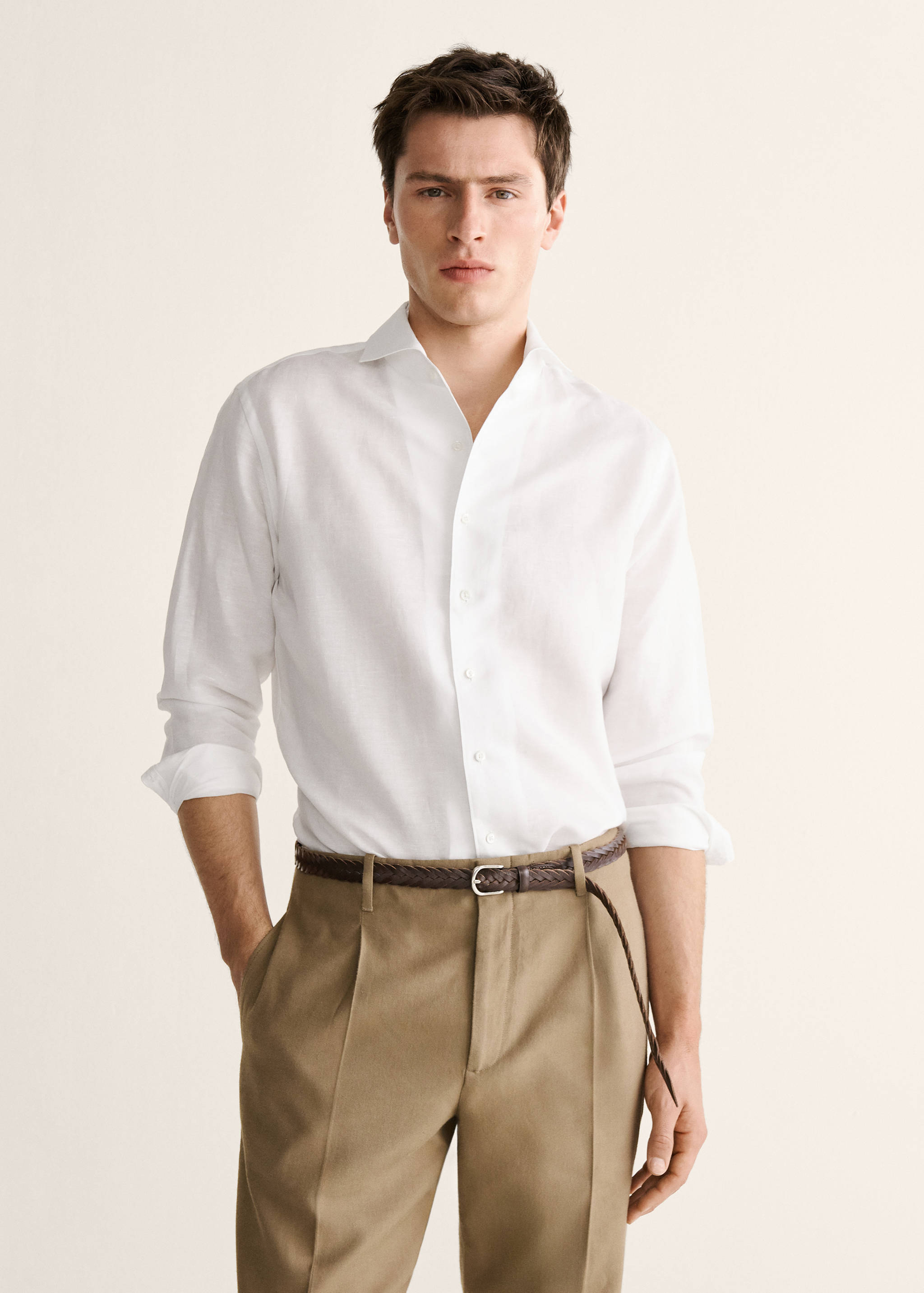 Regular-fit linen shirt - Medium plane