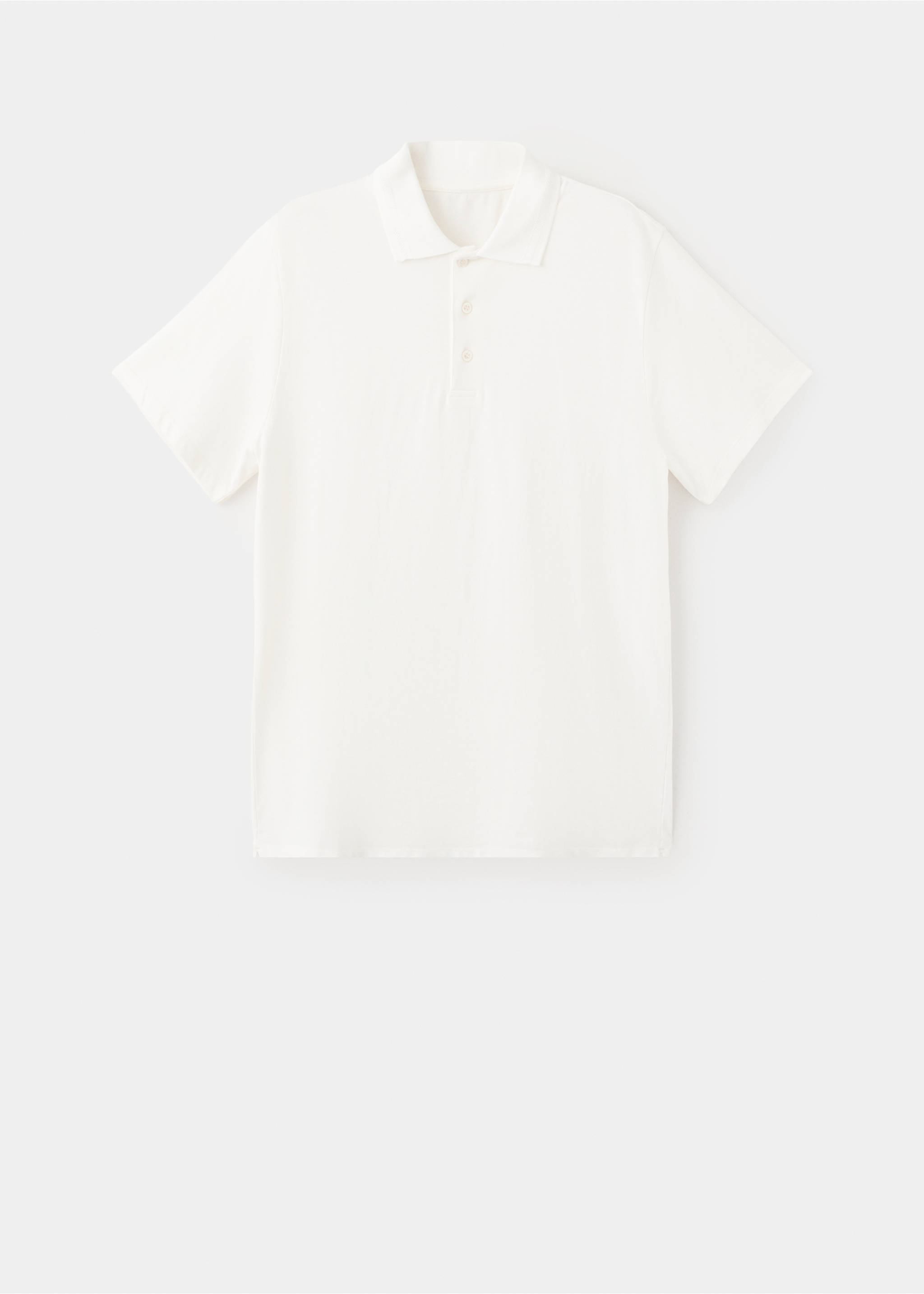 Поло из тонкого трикотажа 100% хлопок - Изделие без модели, Грязно-белый. Ref: 27098277-00.