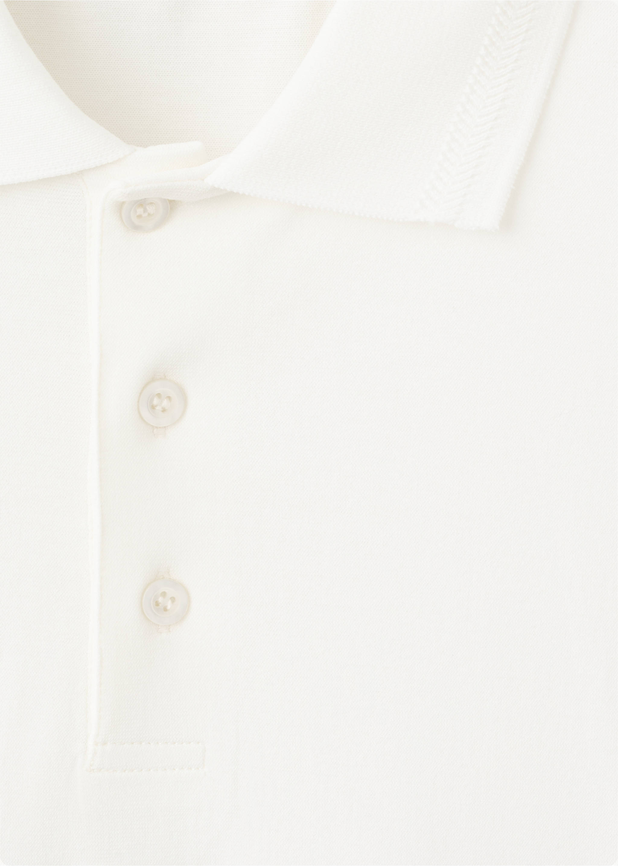 100% cotton fine-knit polo shirt - Details of the article 8, Off White. Ref: 27098277-00.
