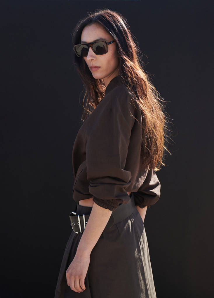Flared midi-skirt — Chocolate