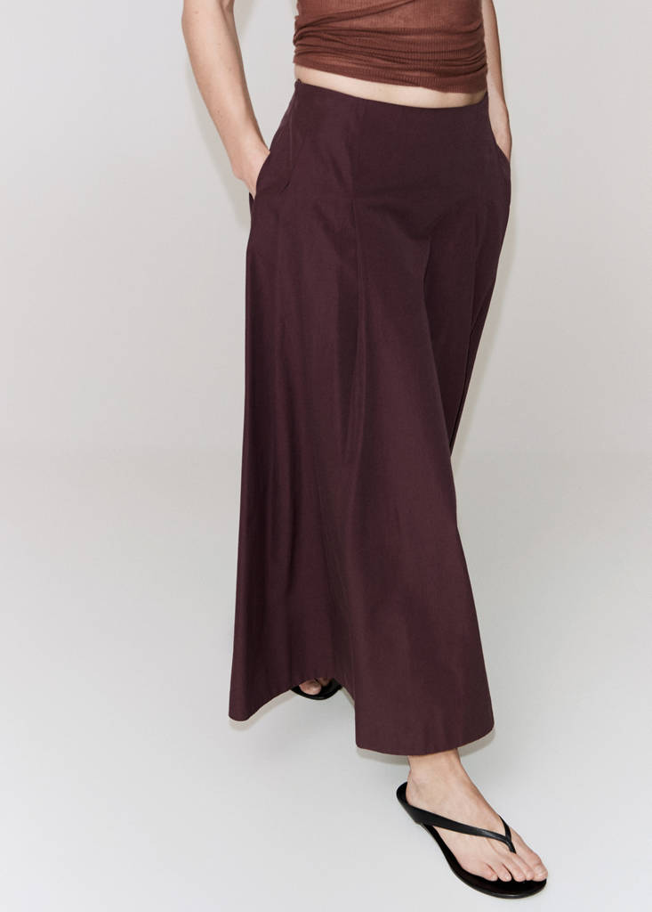 Flared midi-skirt — Maroon