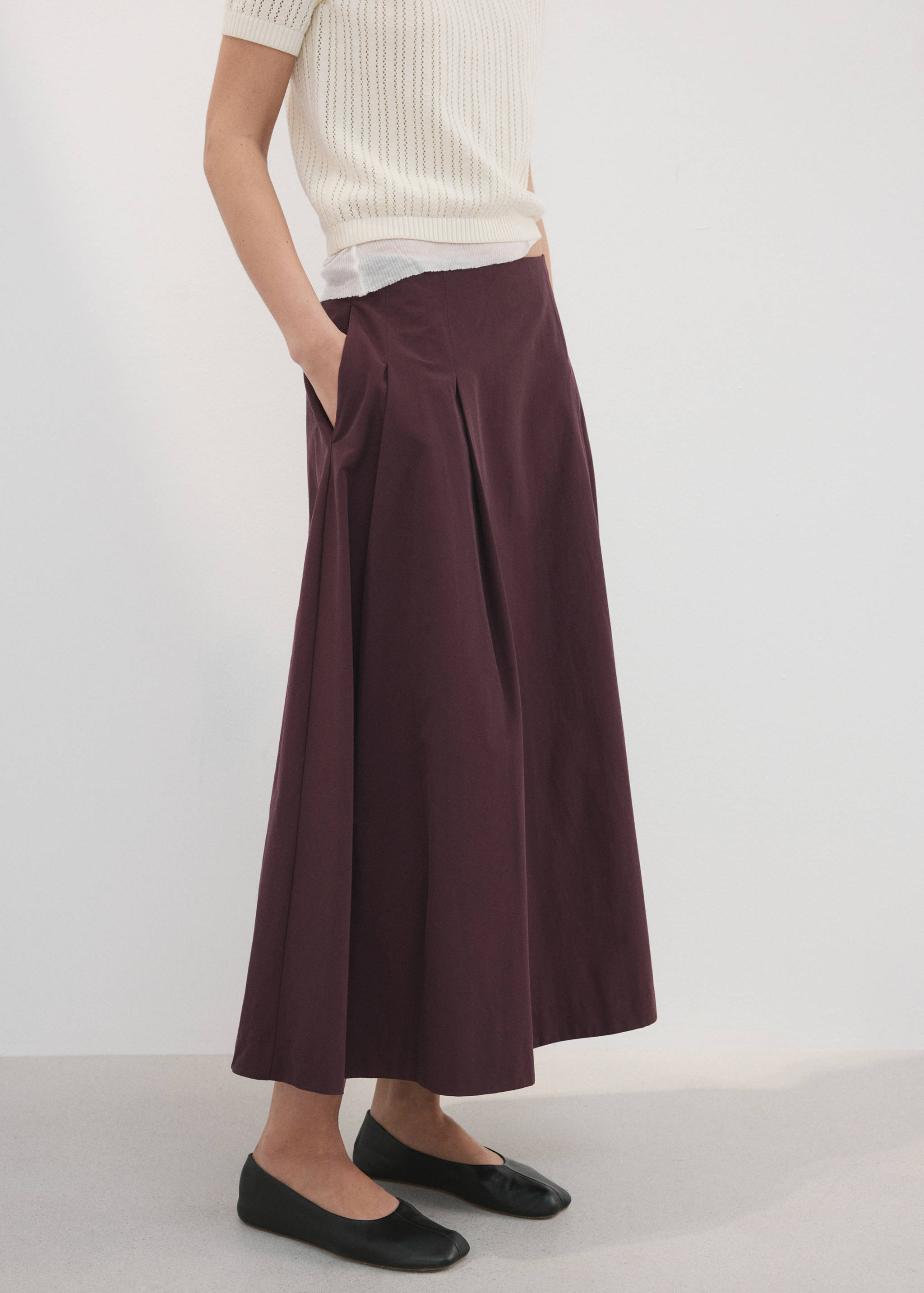 Faldilla midi evasé - Pla mig