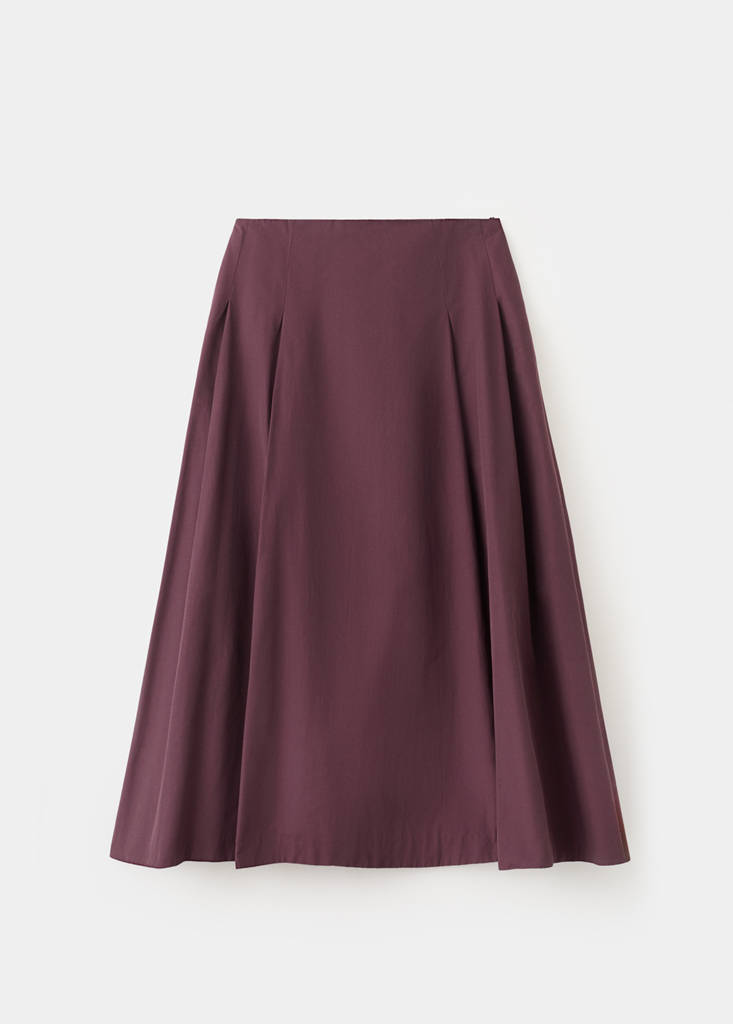 Flared midi-skirt — Maroon
