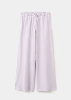 100% straight-fit cotton trousers — Lilac 3