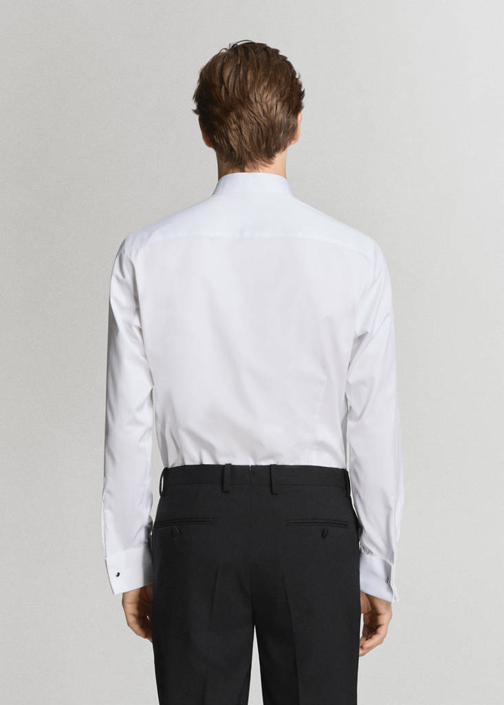 Slim fit tuxedo collar shirt — White