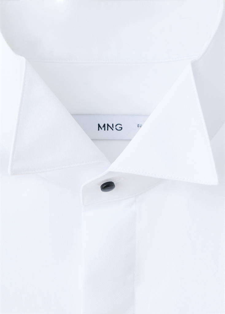 Slim fit tuxedo collar shirt — White