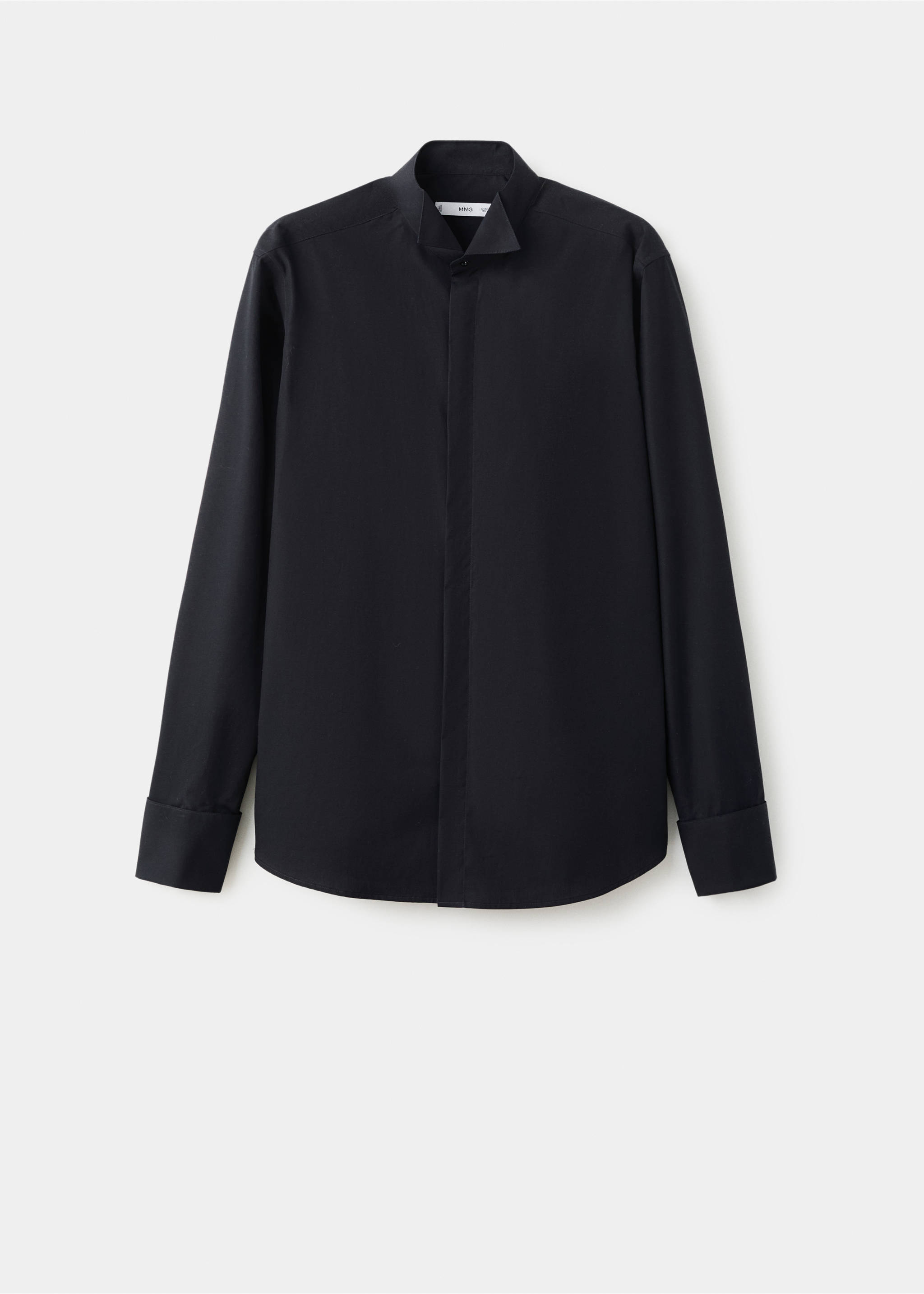 100% cotton slim-fit shirt - Article without model, Black. Ref: 27098650-00.