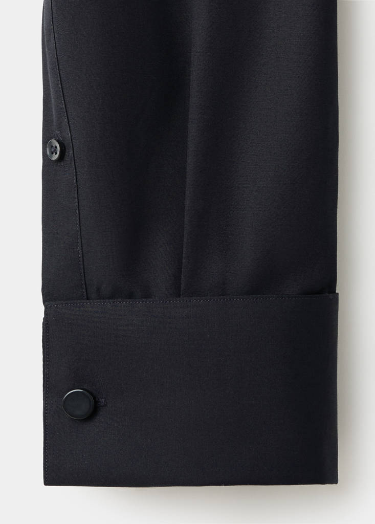 Slim fit tuxedo collar shirt — Black