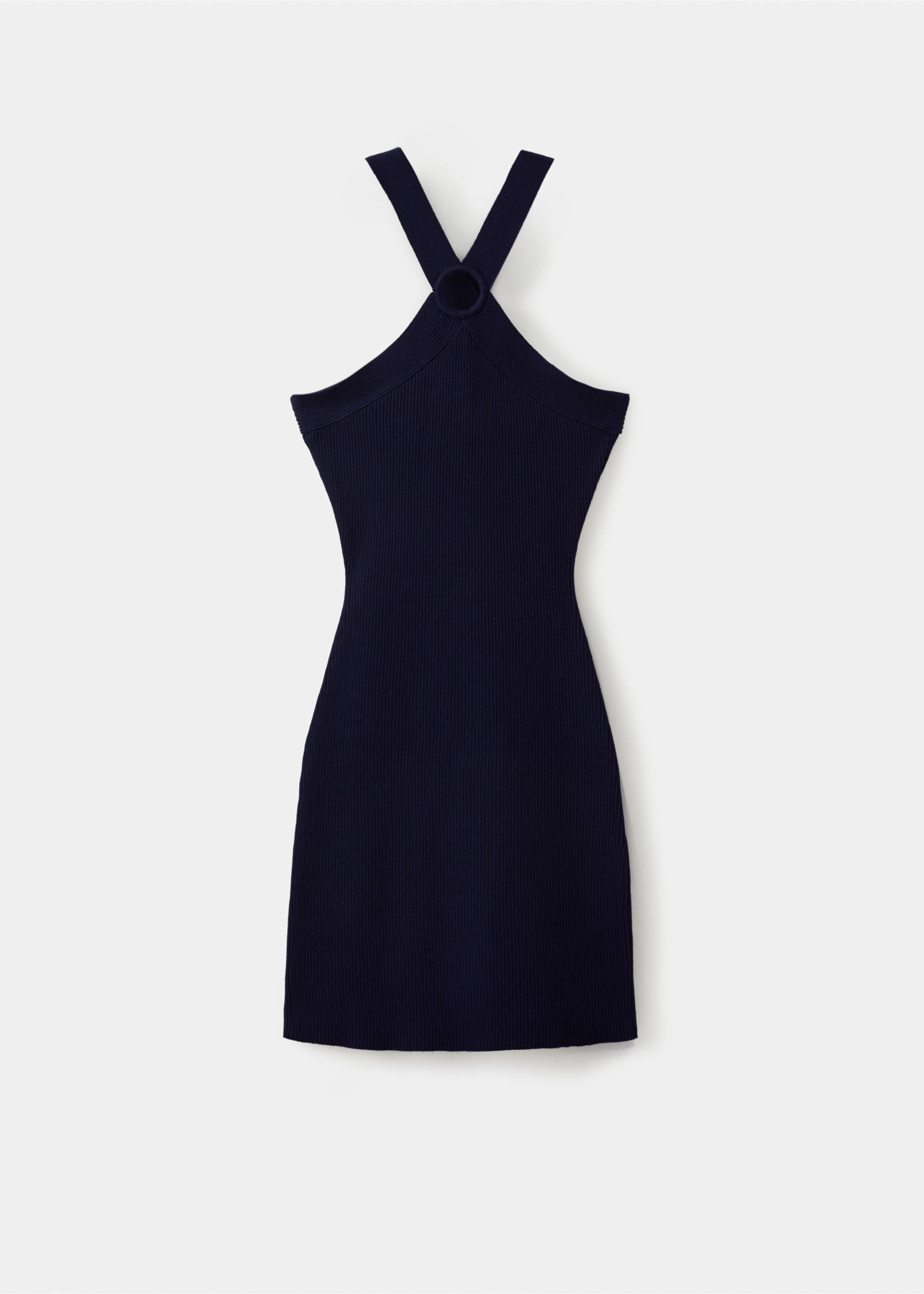 Fitted halter-neck dress - Article without model, Navy. Ref: 27098651-00.