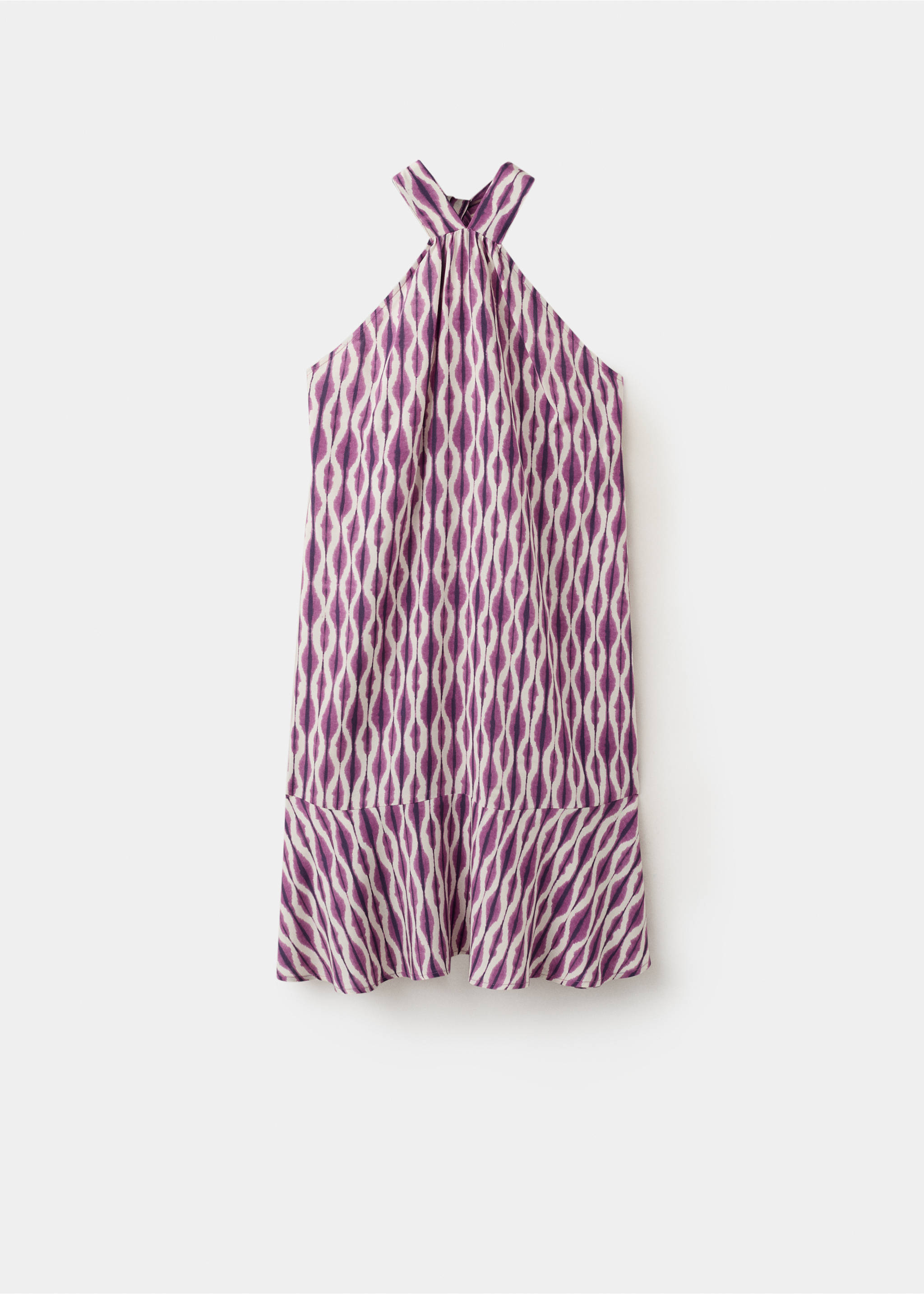 Printed halter-neck dress - Article without model, Lilac. Ref: 27098652-00.