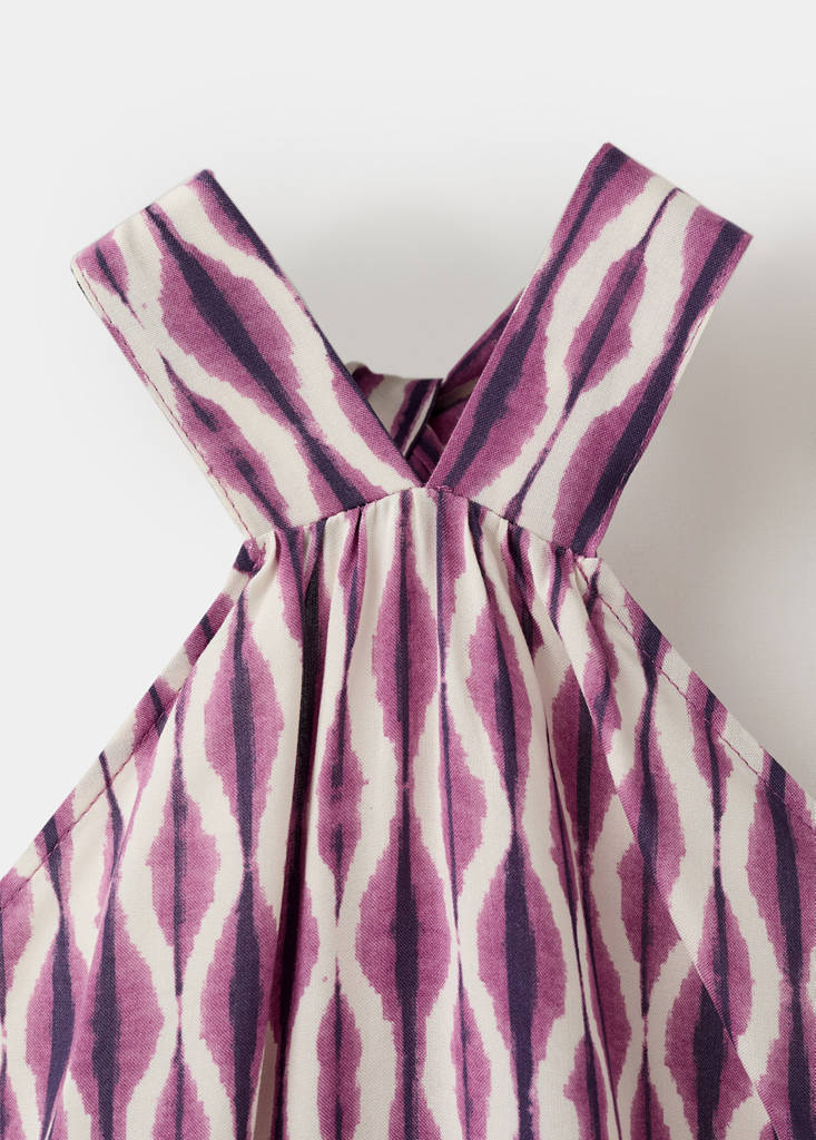 Printed halter-neck dress — Lilac