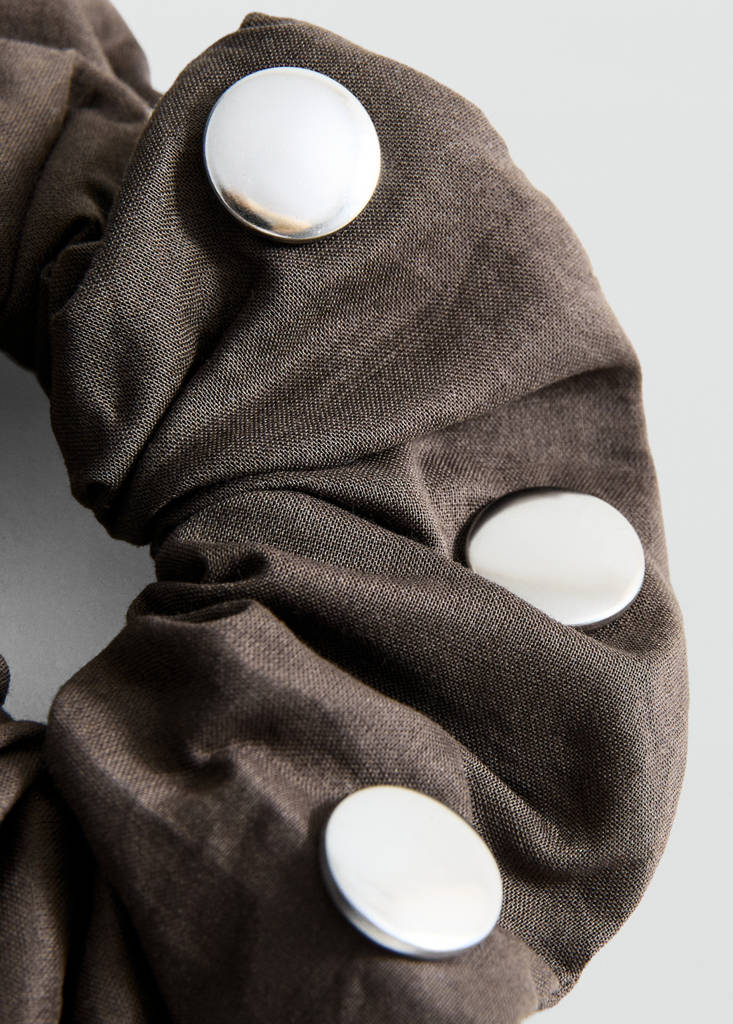 Polka-dot hair tie — Chocolate