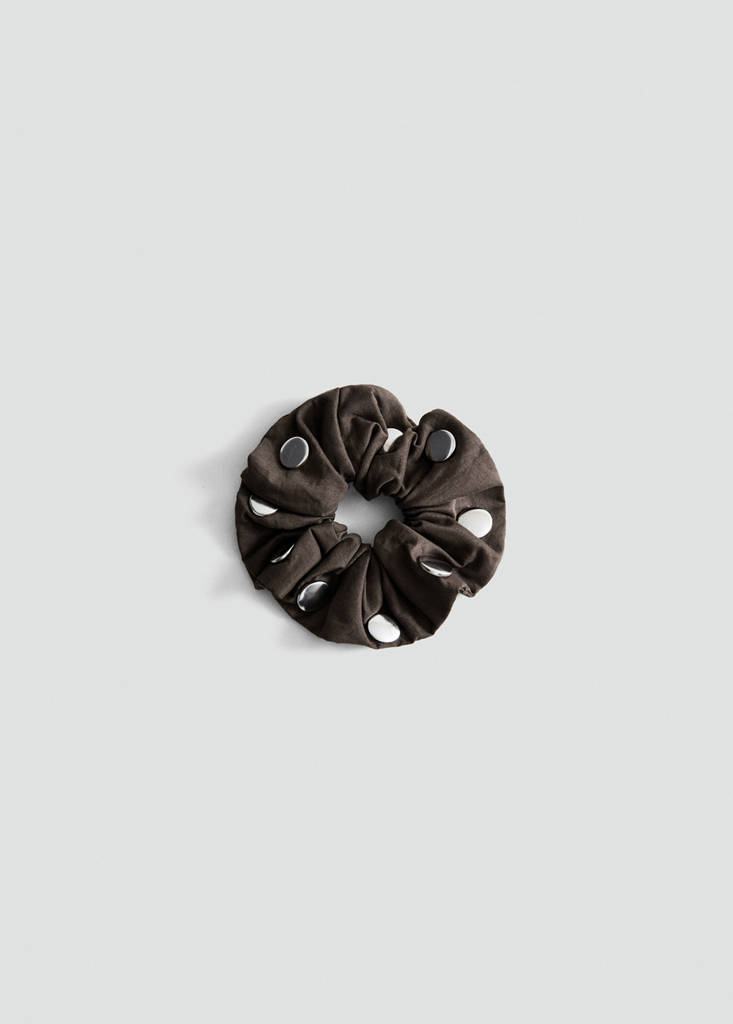 Polka-dot hair tie — Chocolate