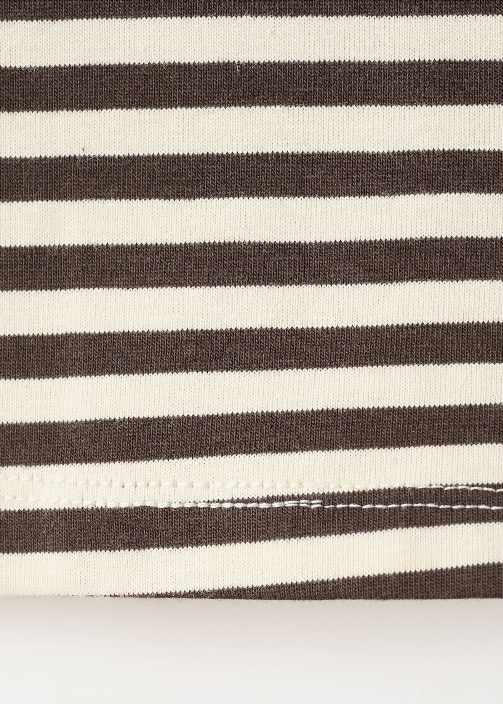 Striped cotton shorts - Details of the article 0, Brown. Ref: 27098654-00.