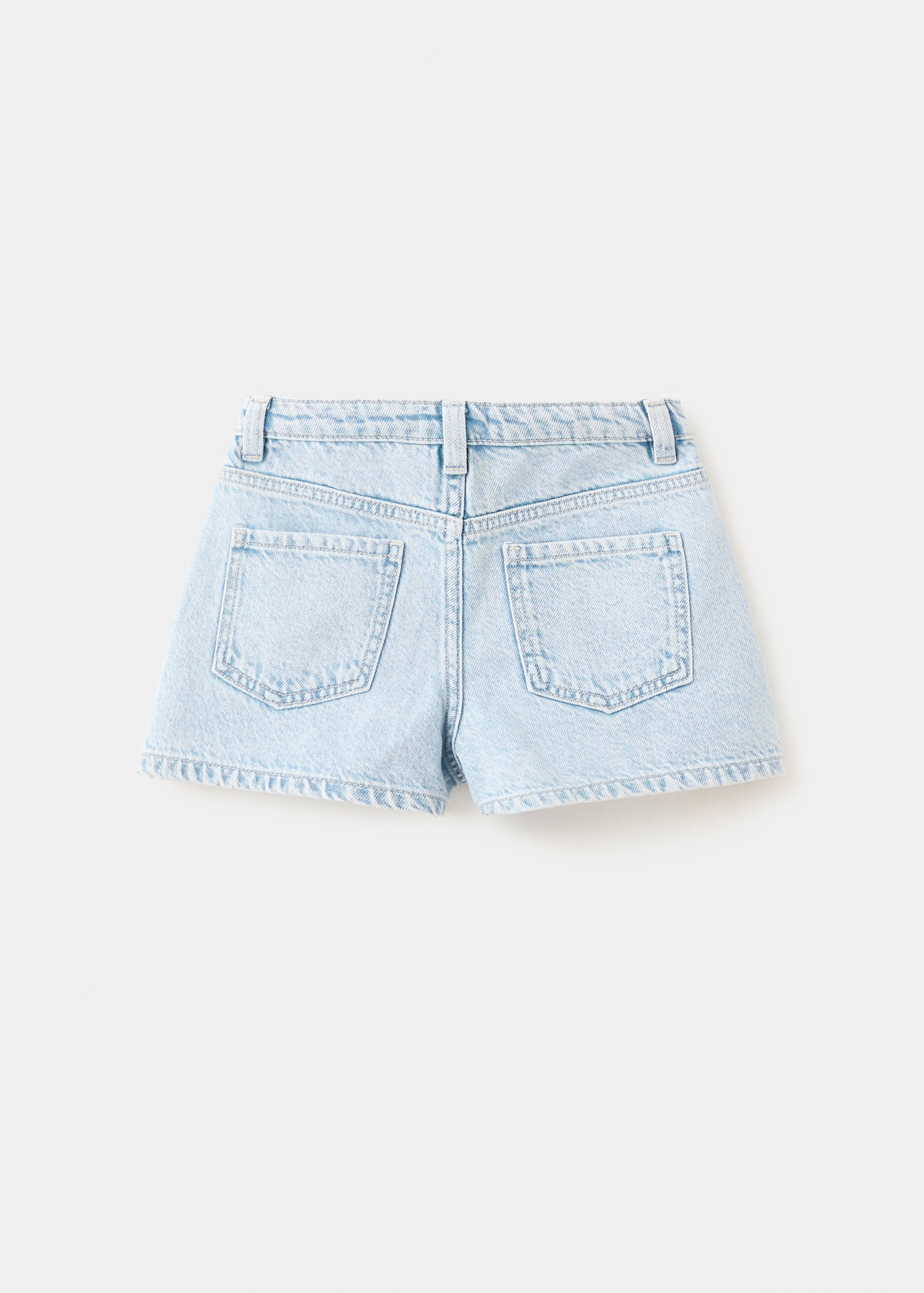 Embroidered detail denim shorts - Reverse of the article