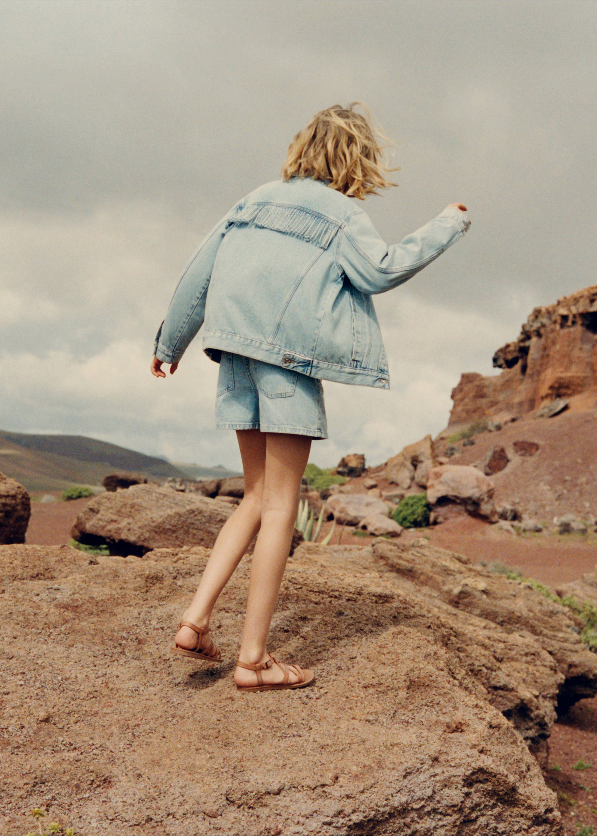 Short en denim à détails brodés - Détail de l'article 5, Bleu clair. Ref: 27098655-00.