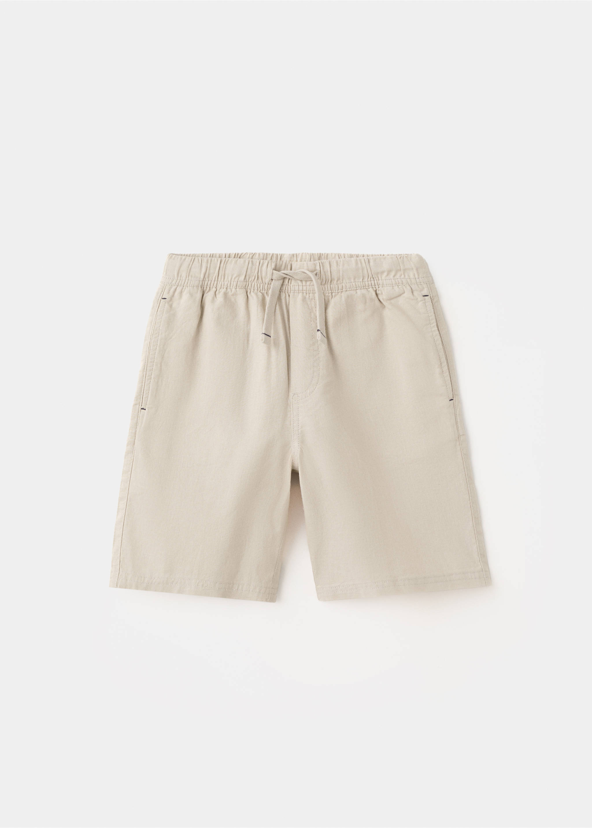 Cotton-linen blend bermuda shorts - Article without model, Sand. Ref: 27098658-00.