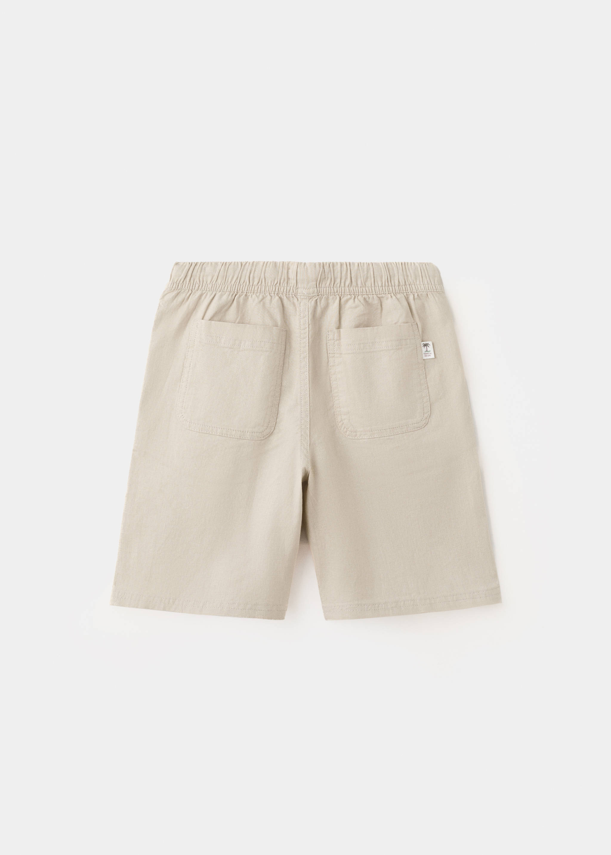 Cotton-linen blend bermuda shorts - Reverse of the article