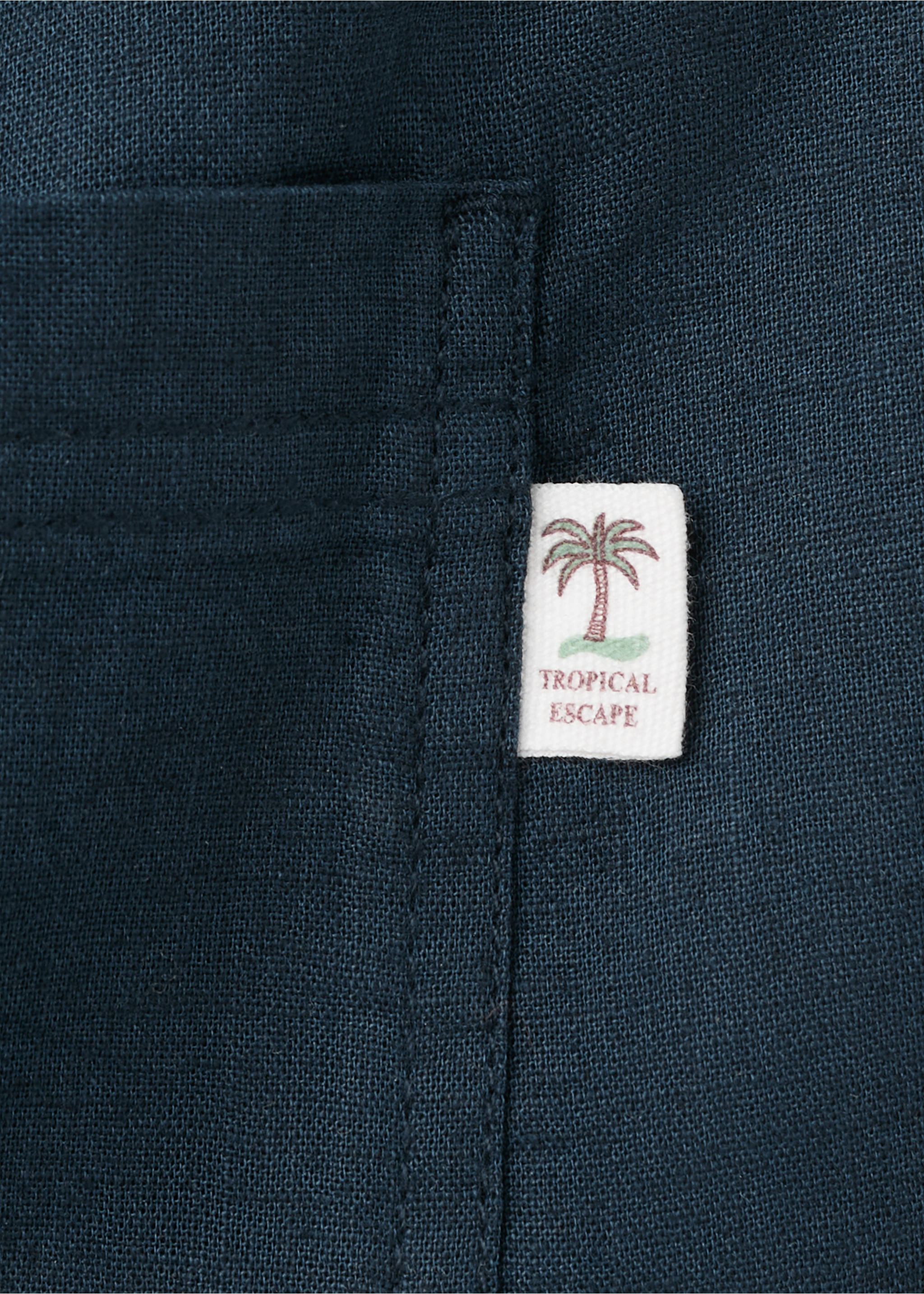 Cotton-linen blend bermuda shorts - Details of the article 0, Navy. Ref: 27098658-00.