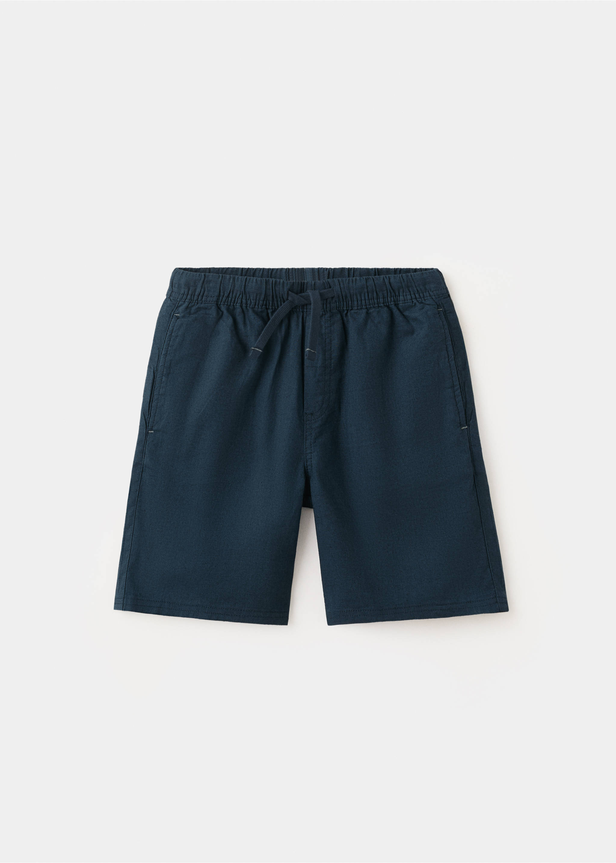 Cotton-linen blend bermuda shorts - Article without model, Navy. Ref: 27098658-00.