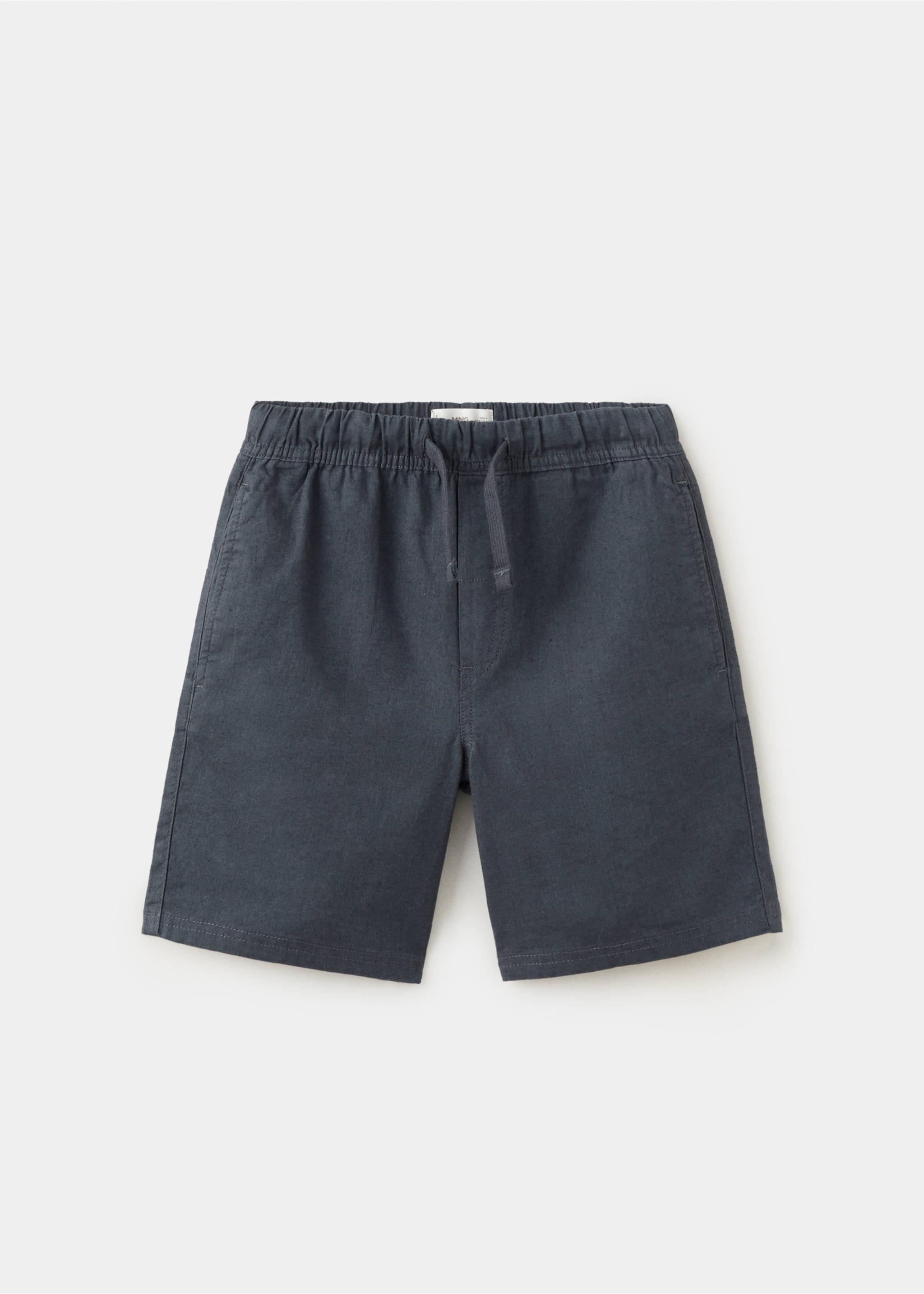 Cotton-linen blend bermuda shorts - Article without model, Charcoal. Ref: 27098658-00.