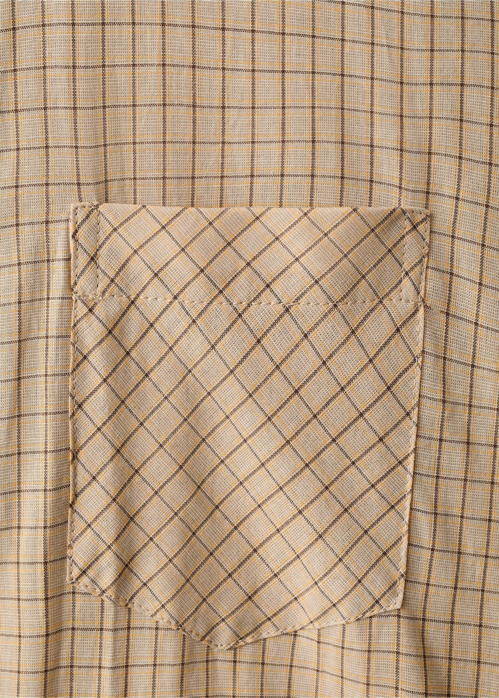 Cotton check shirt - Details of the article 0, Brown. Ref: 27098660-00.
