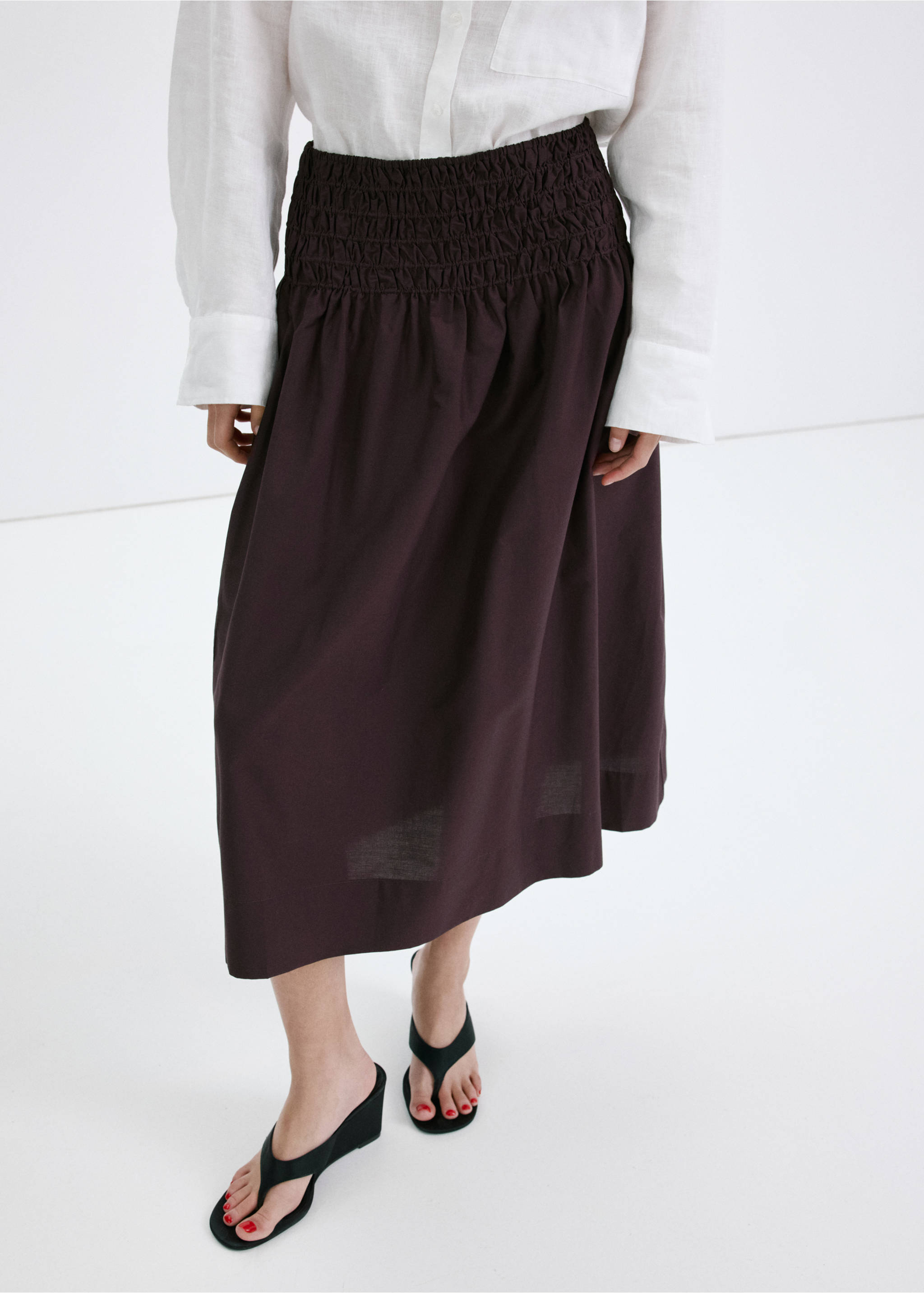 Faldilla cotó evasé - Pla mig, Xocolata. Ref: 27098661-00.