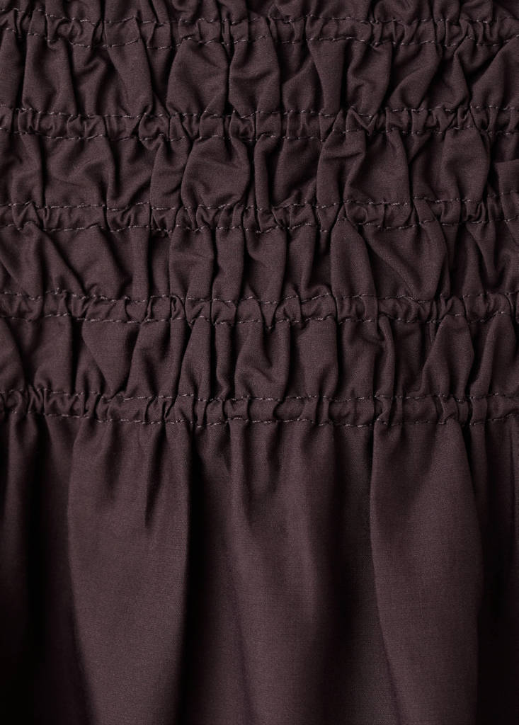 Lyocell smocked skirt — Chocolate